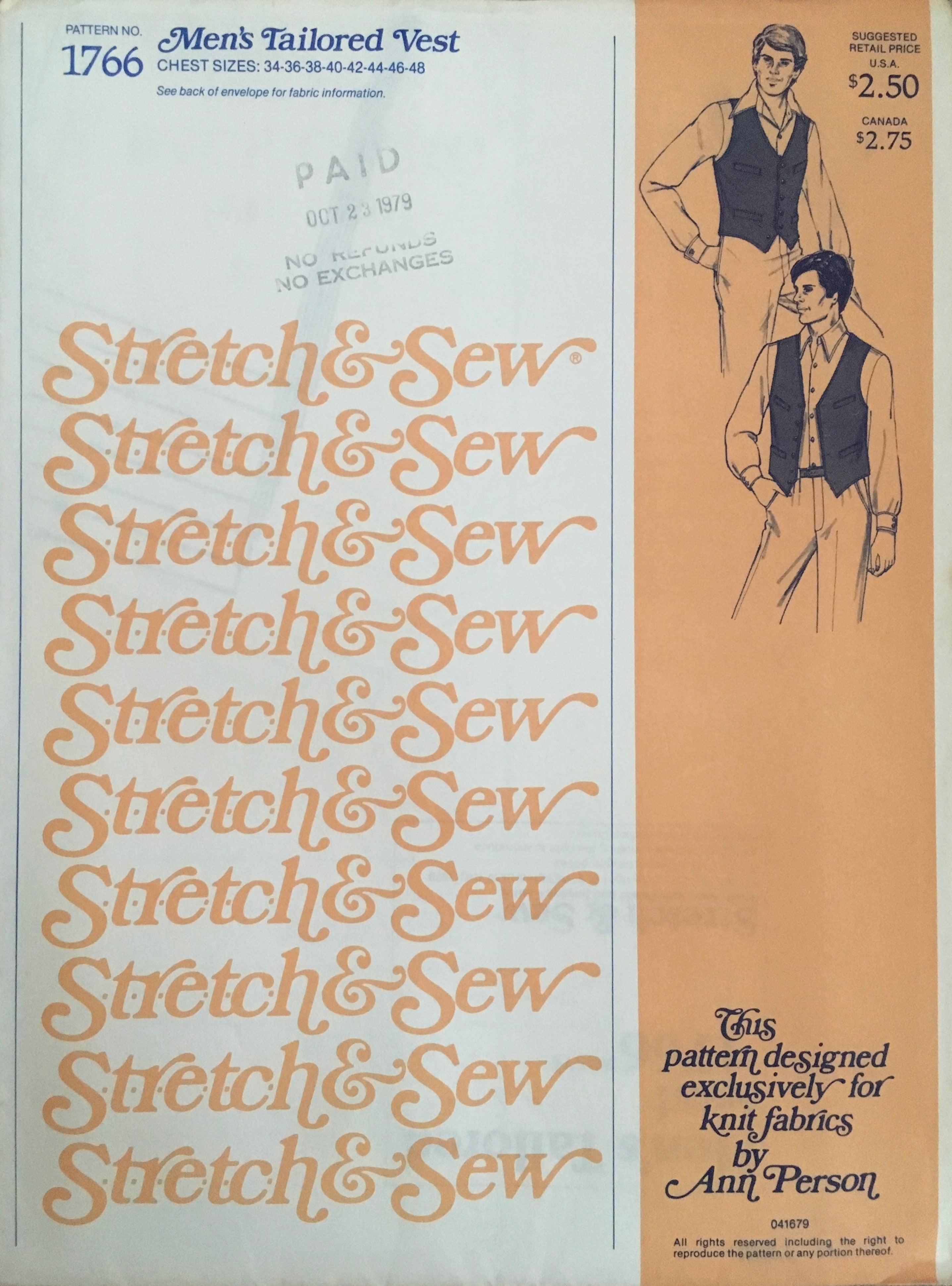 Stretch & Sew 1766 Sewing Pattern (Vintage) UNCUT