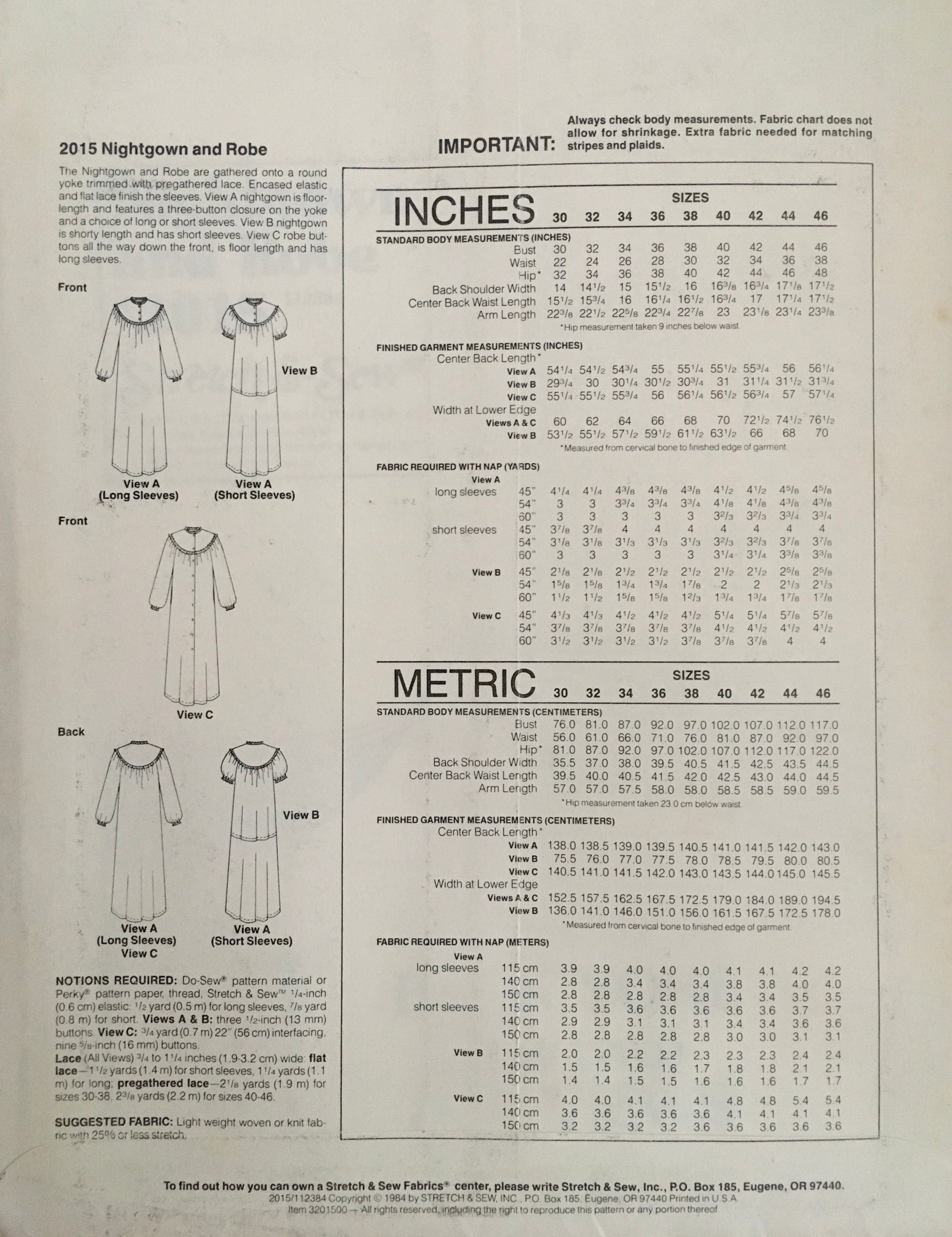 Stretch & Sew 2015 Sewing Pattern (Vintage) UNCUT