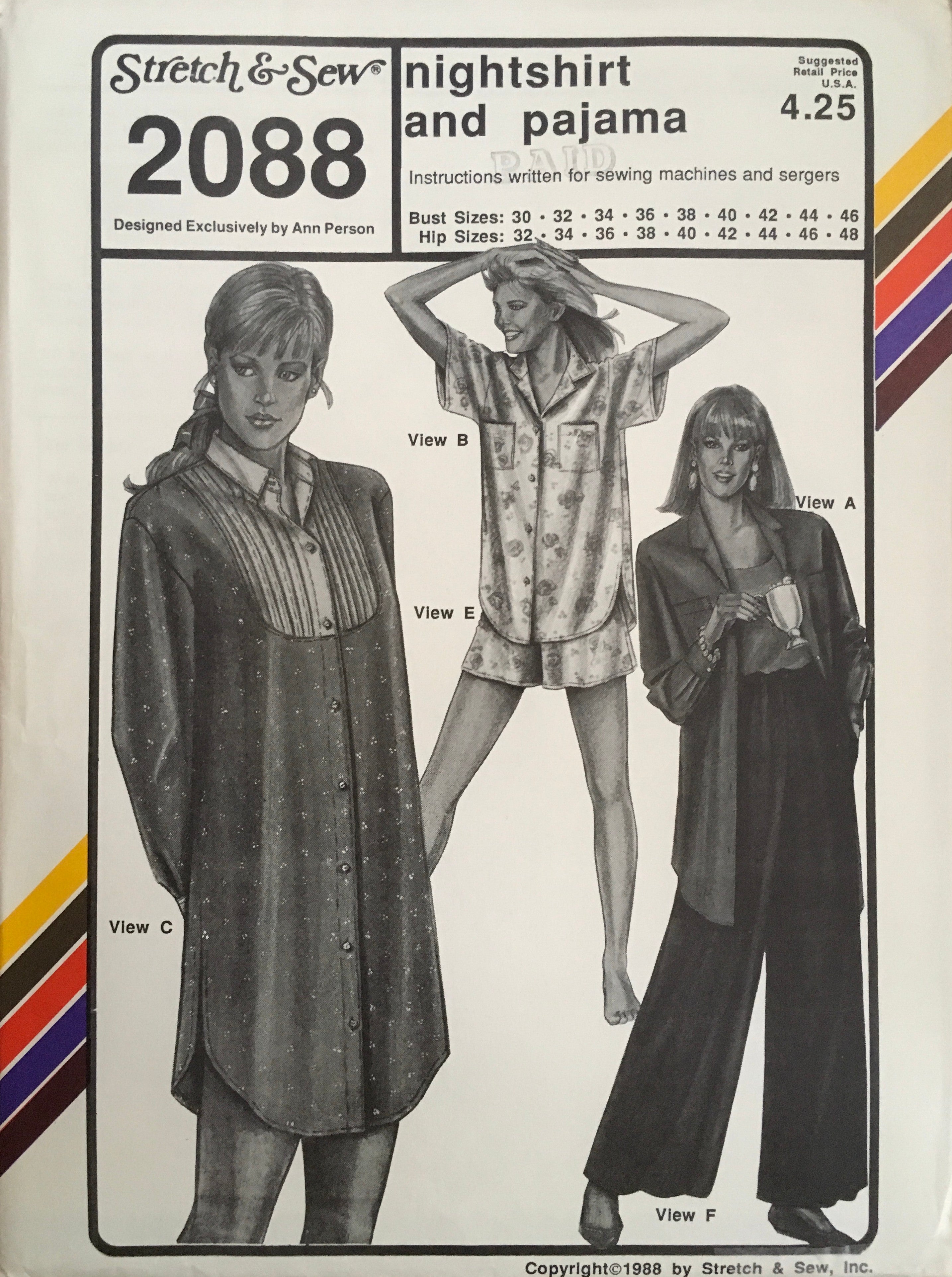 Stretch & Sew 2088 Sewing Pattern (Vintage) UNCUT