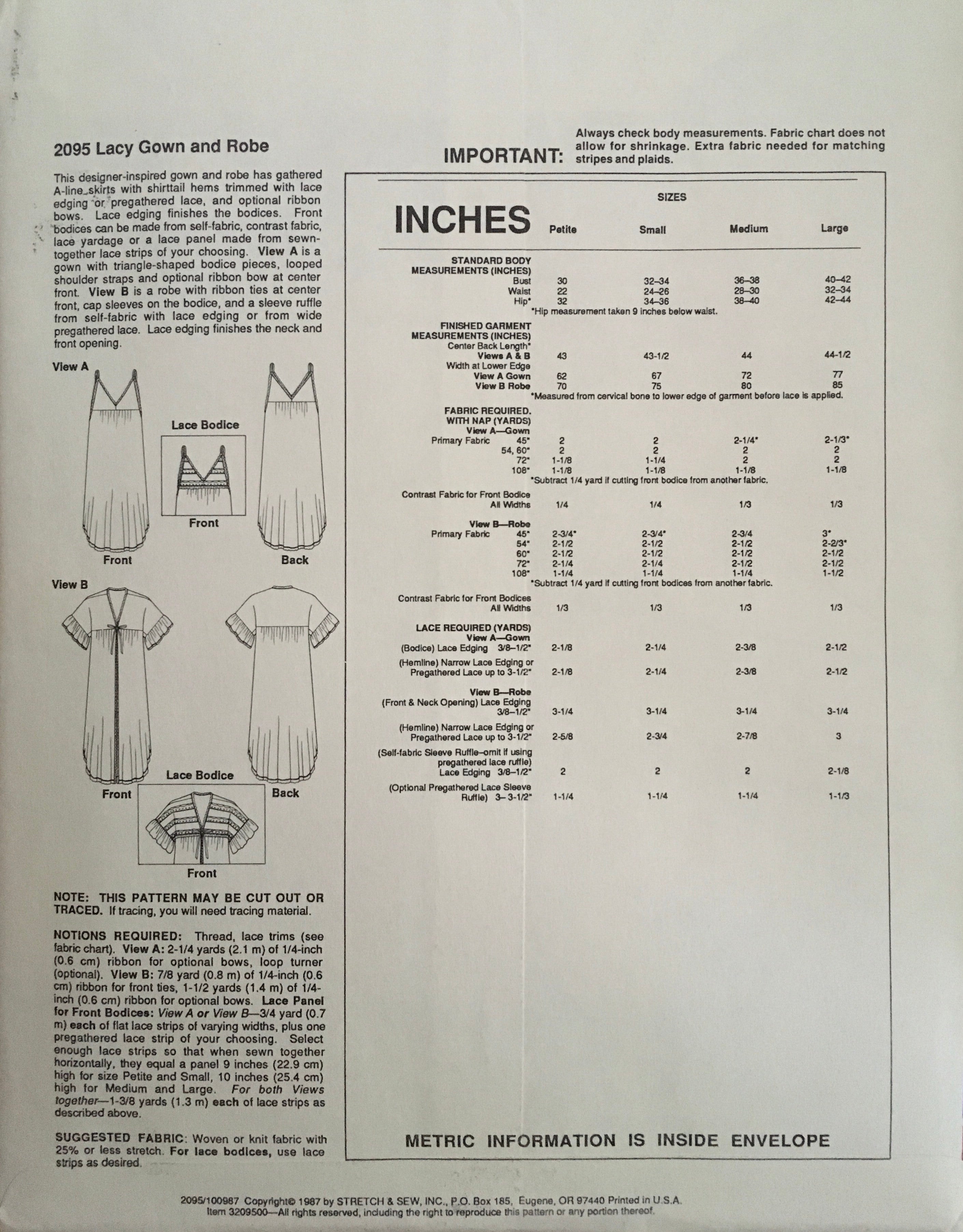 Stretch & Sew 2095 Sewing Pattern (Vintage) UNCUT