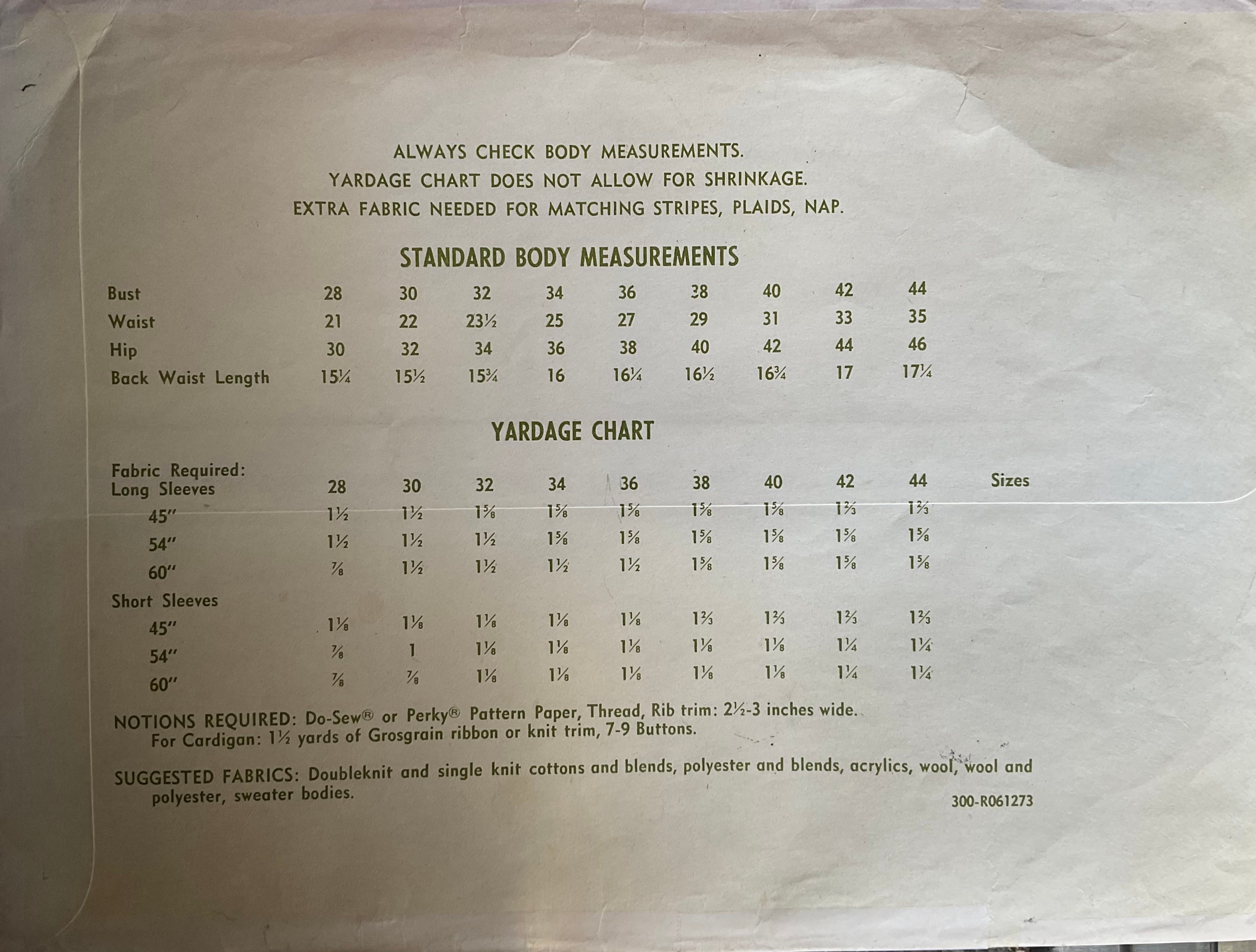 Stretch & Sew 300 Sewing Pattern (Vintage) UNCUT