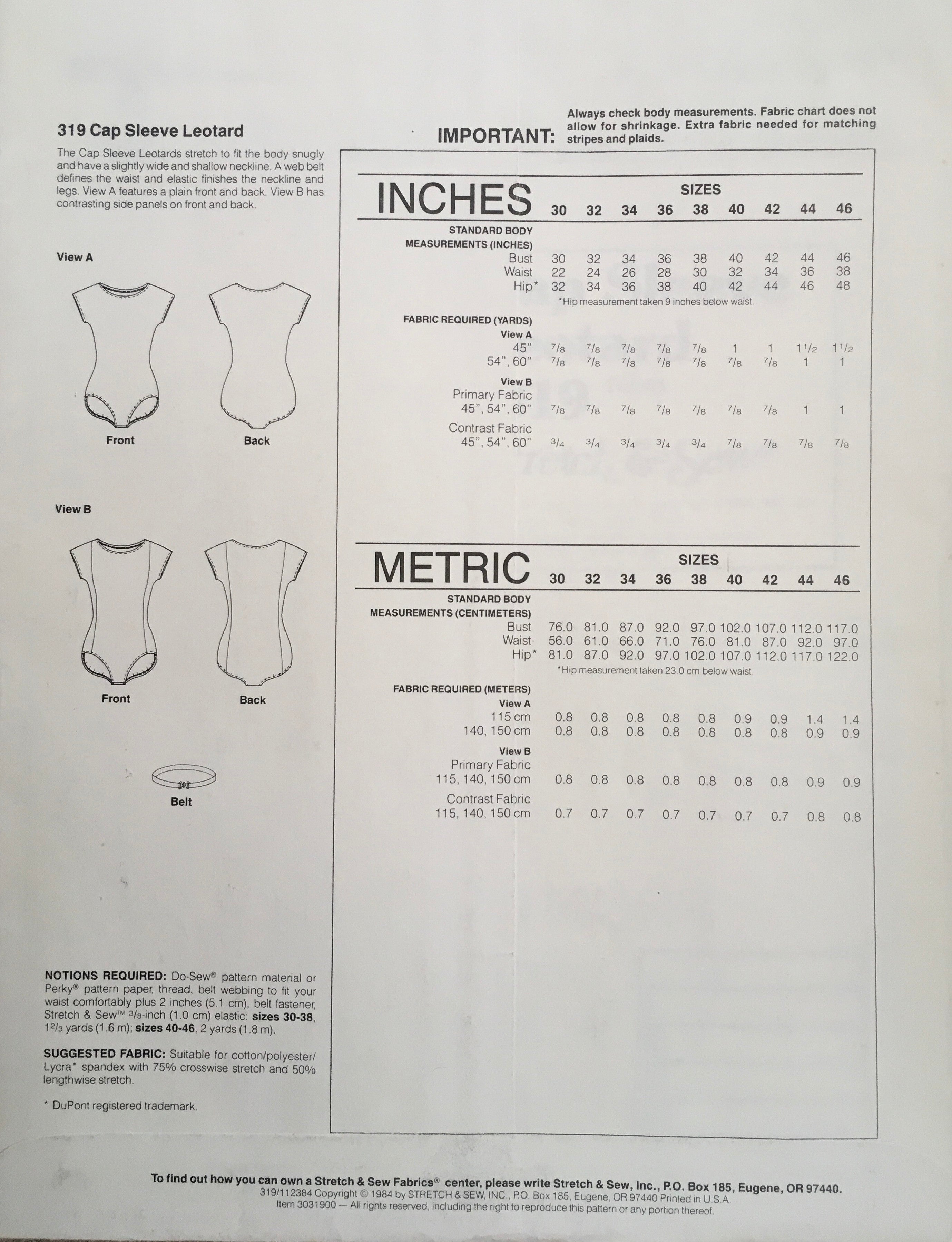 Stretch & Sew 319 Sewing Pattern (Vintage) UNCUT