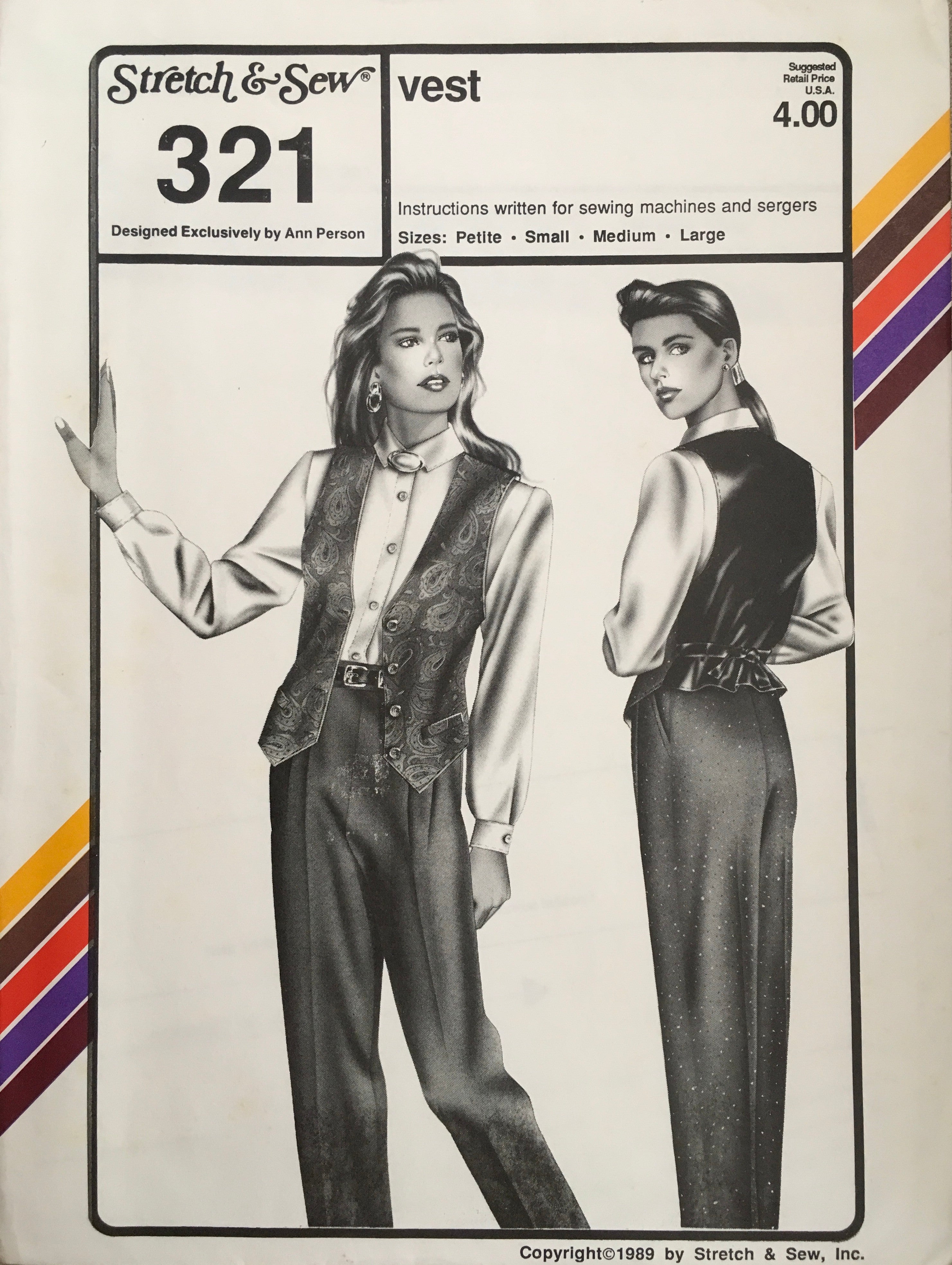 Stretch & Sew 321 Sewing Pattern (Vintage) UNCUT