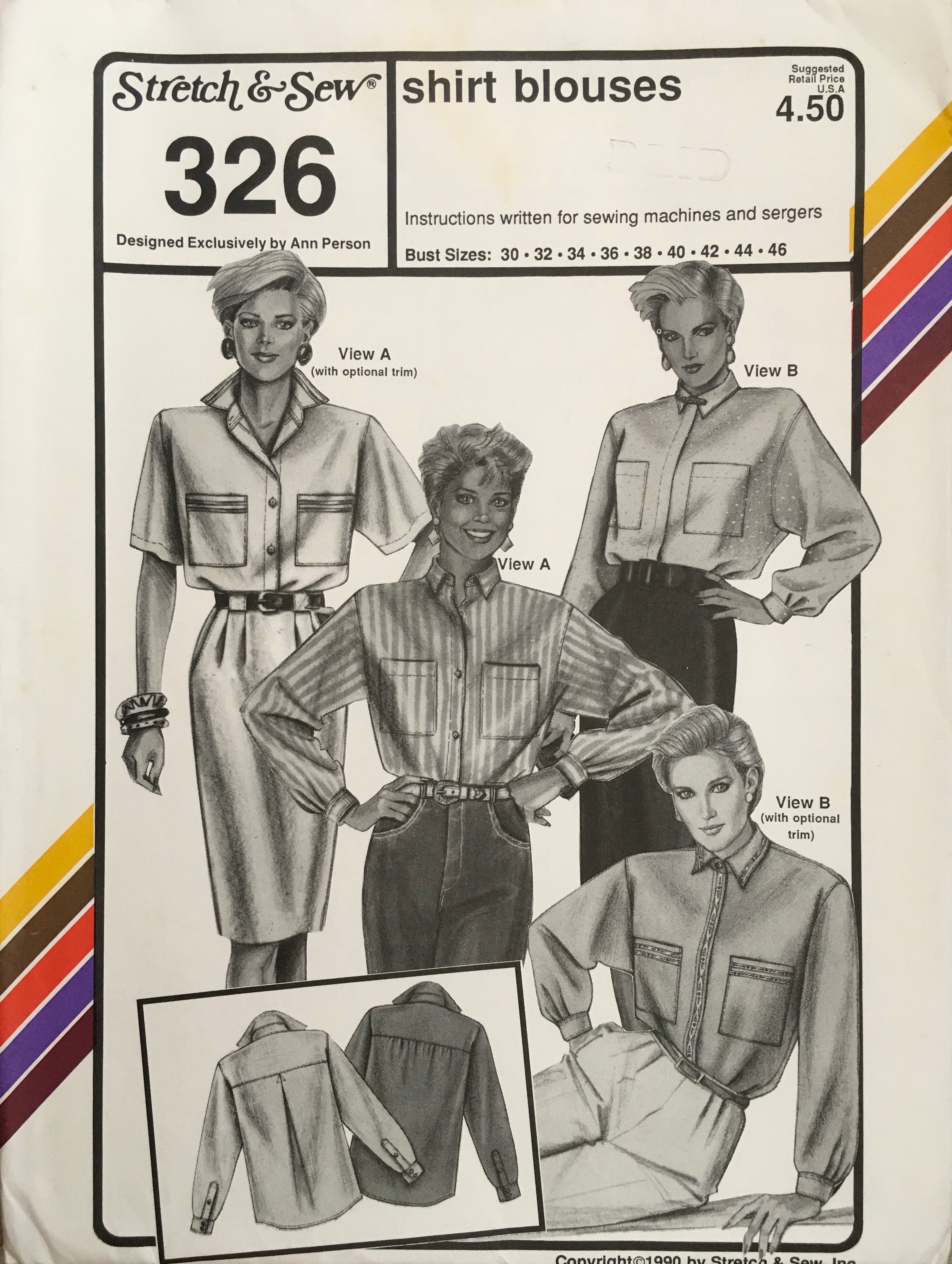 Stretch & Sew 326 Sewing Pattern (Vintage) UNCUT