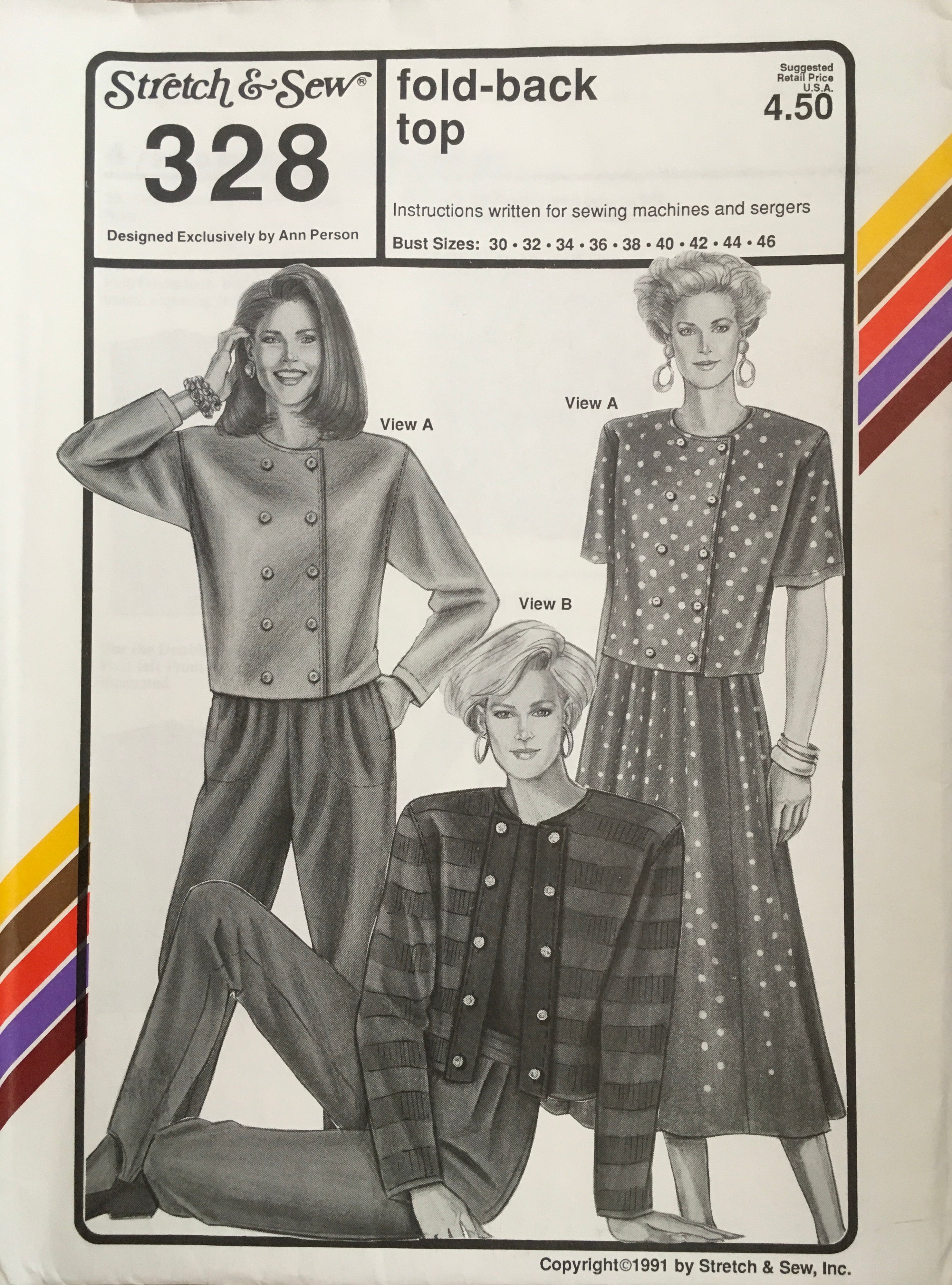 Stretch & Sew 328 Sewing Pattern (Vintage) UNCUT