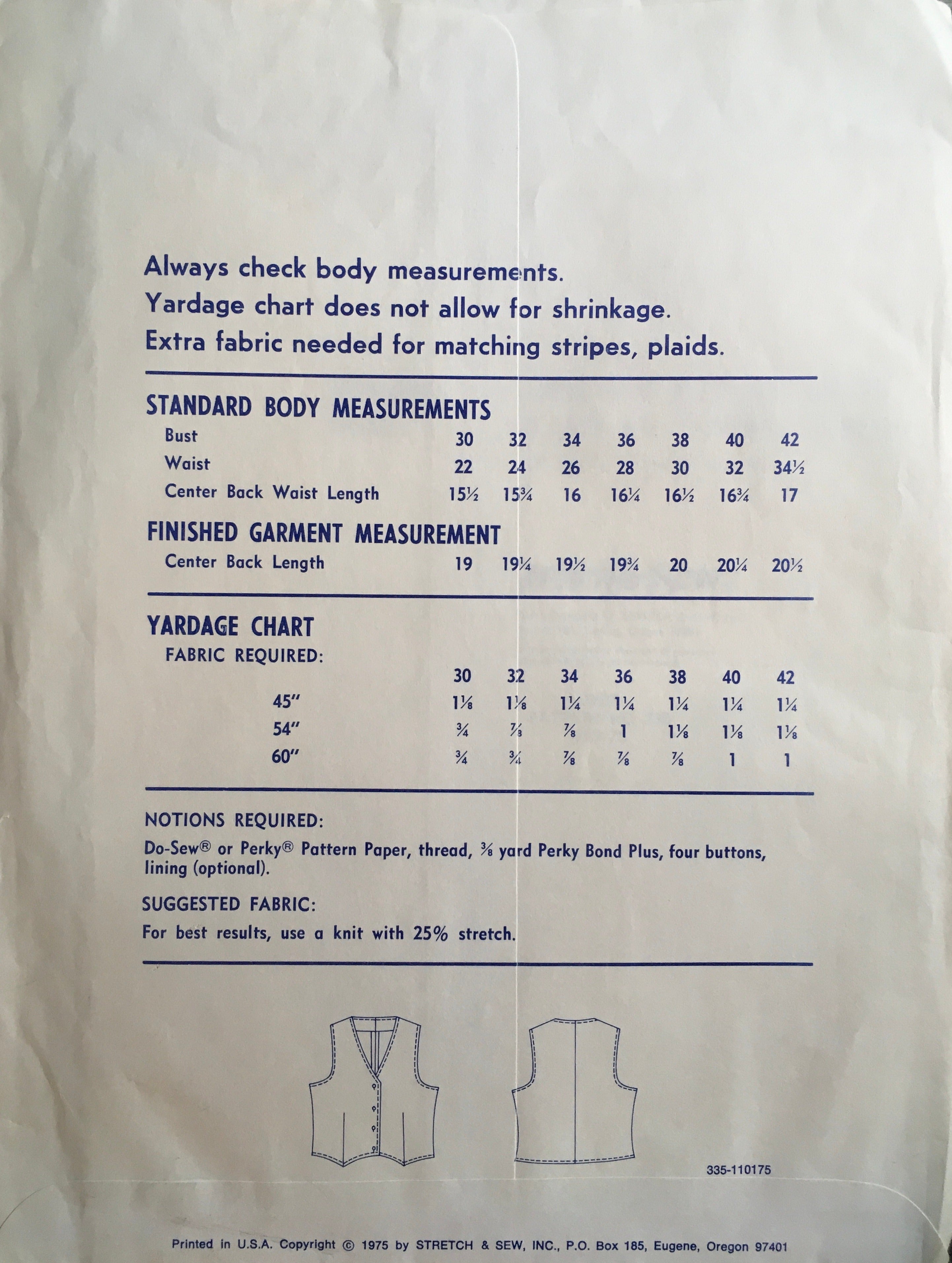 Stretch & Sew 335 Sewing Pattern (Vintage) UNCUT