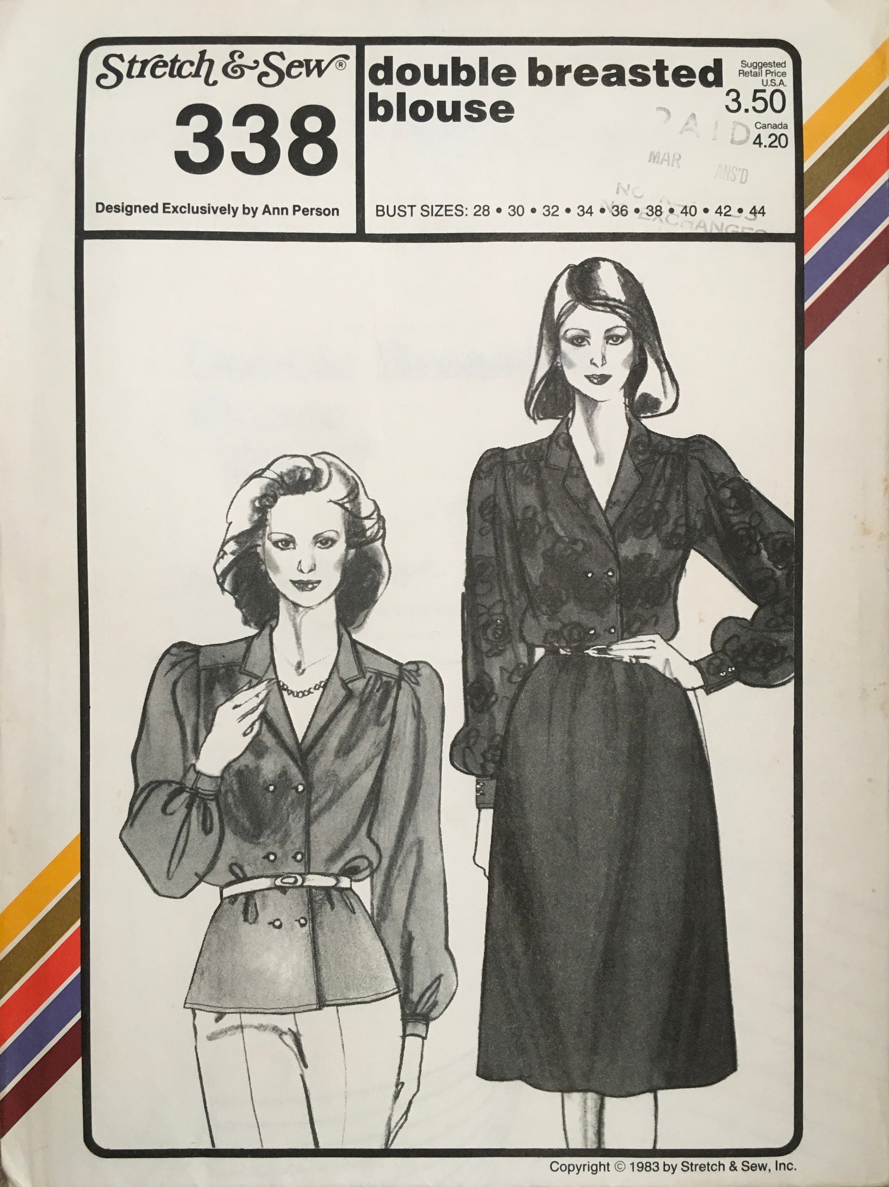 Stretch & Sew 338 Sewing Pattern (Vintage) UNCUT
