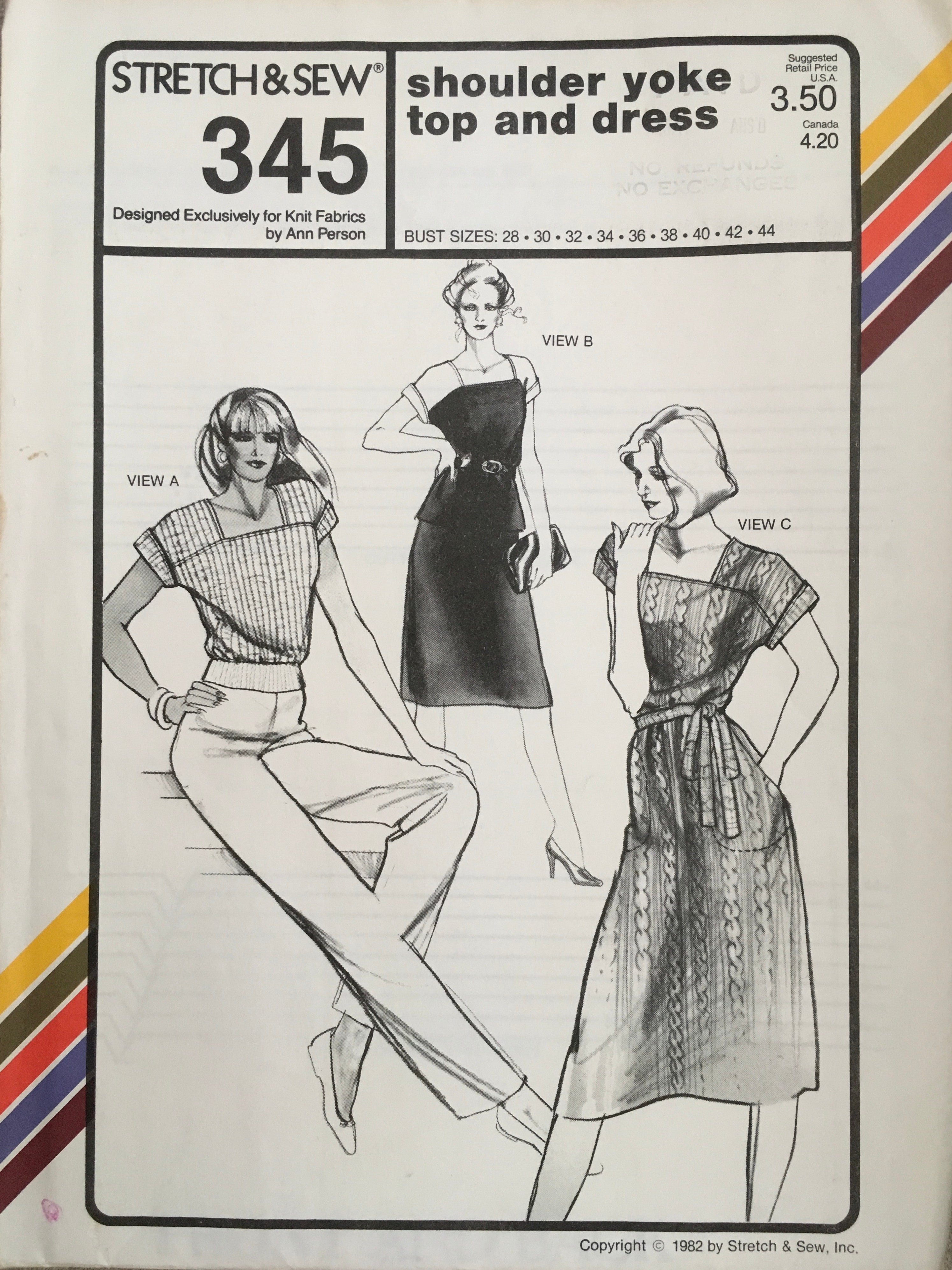 Stretch & Sew 345 Sewing Pattern (Vintage) UNCUT