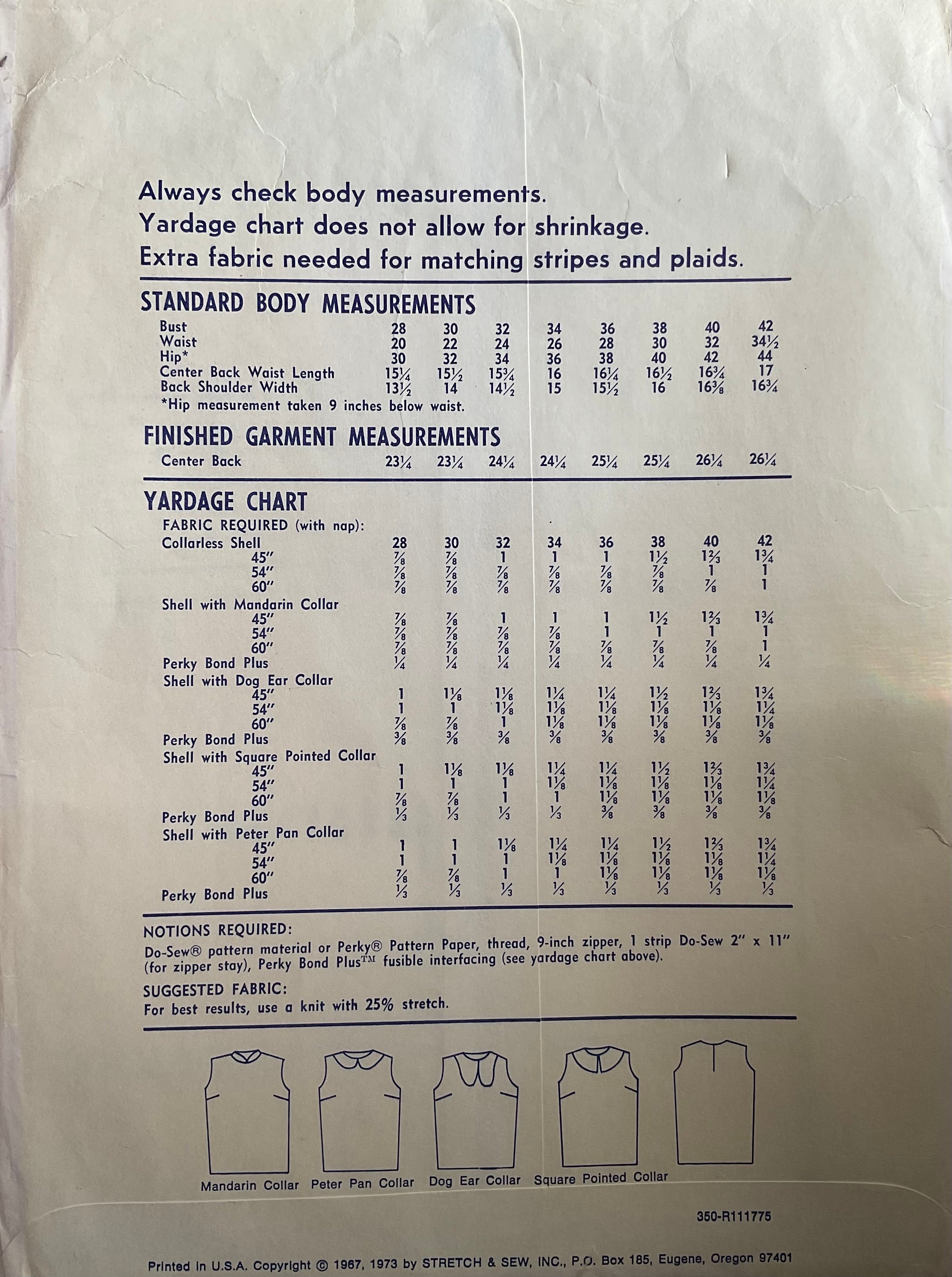 Stretch & Sew 350 Sewing Pattern (Vintage) UNCUT