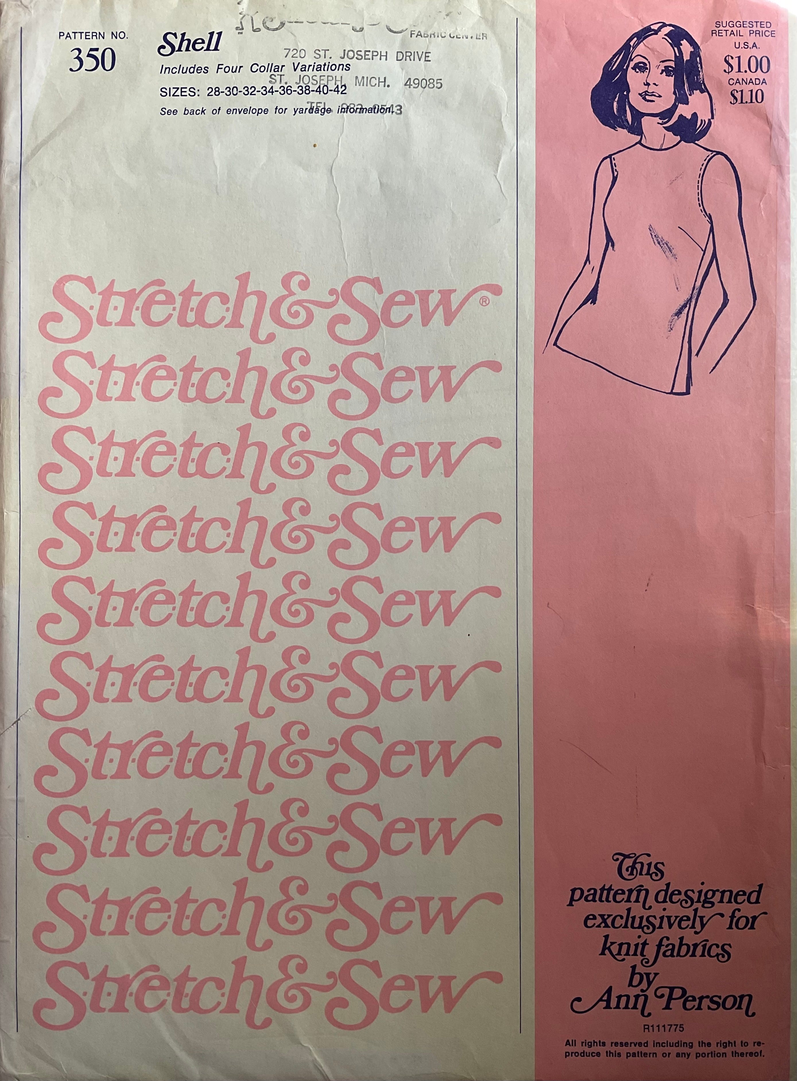 Stretch & Sew 350 Sewing Pattern (Vintage) UNCUT