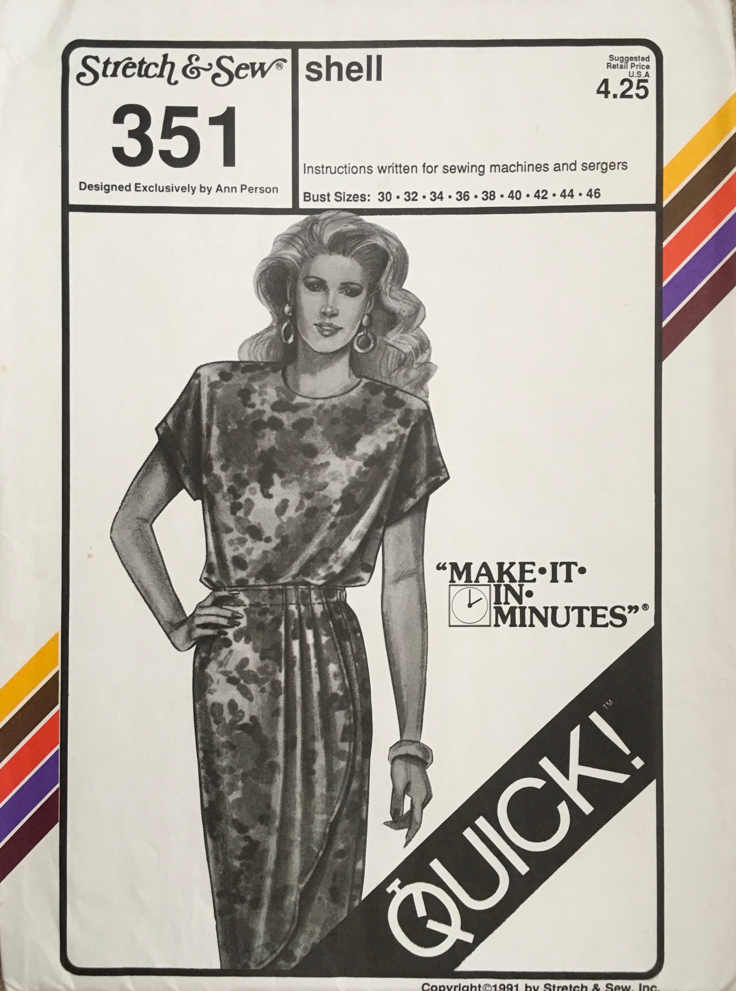 Stretch & Sew 351 Sewing Pattern (Vintage) UNCUT