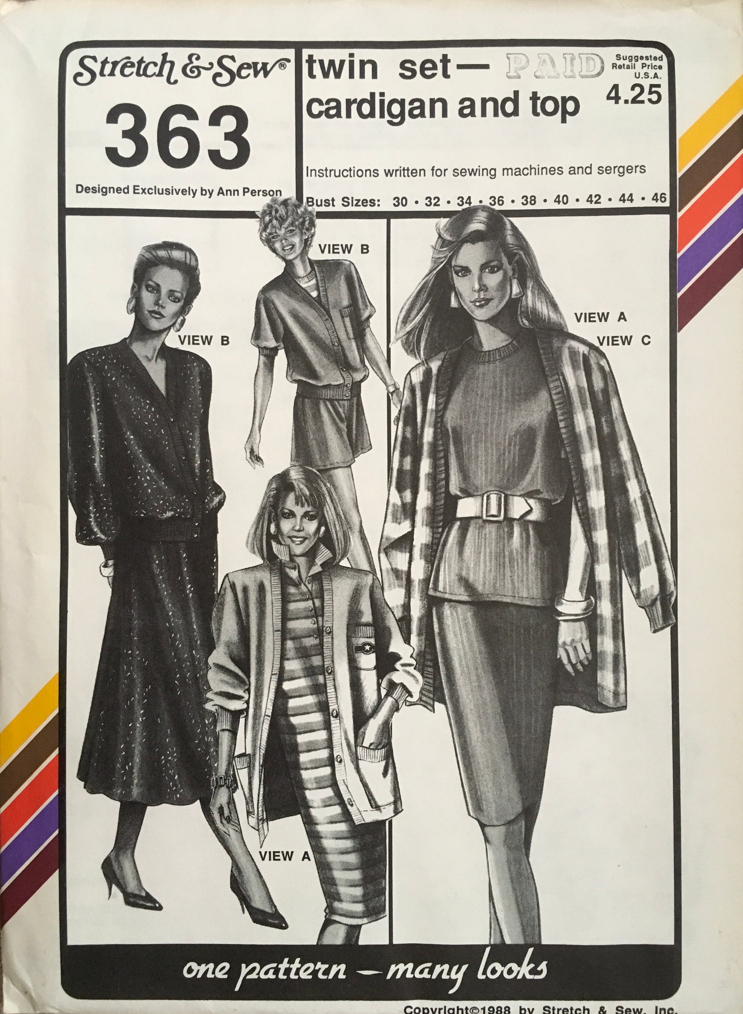 Stretch & Sew 363 Sewing Pattern (Vintage) UNCUT