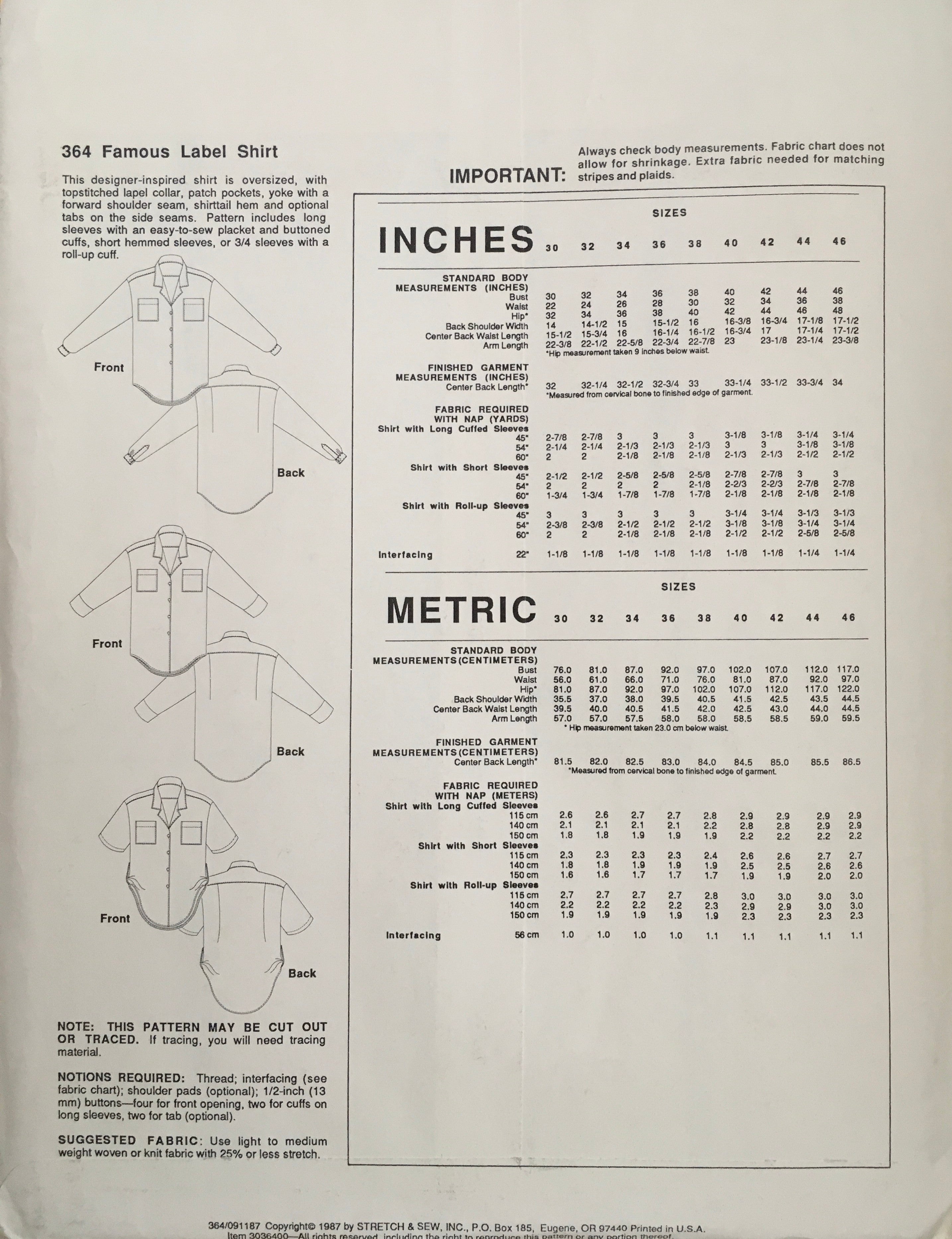 Stretch & Sew 364 Sewing Pattern (Vintage) UNCUT
