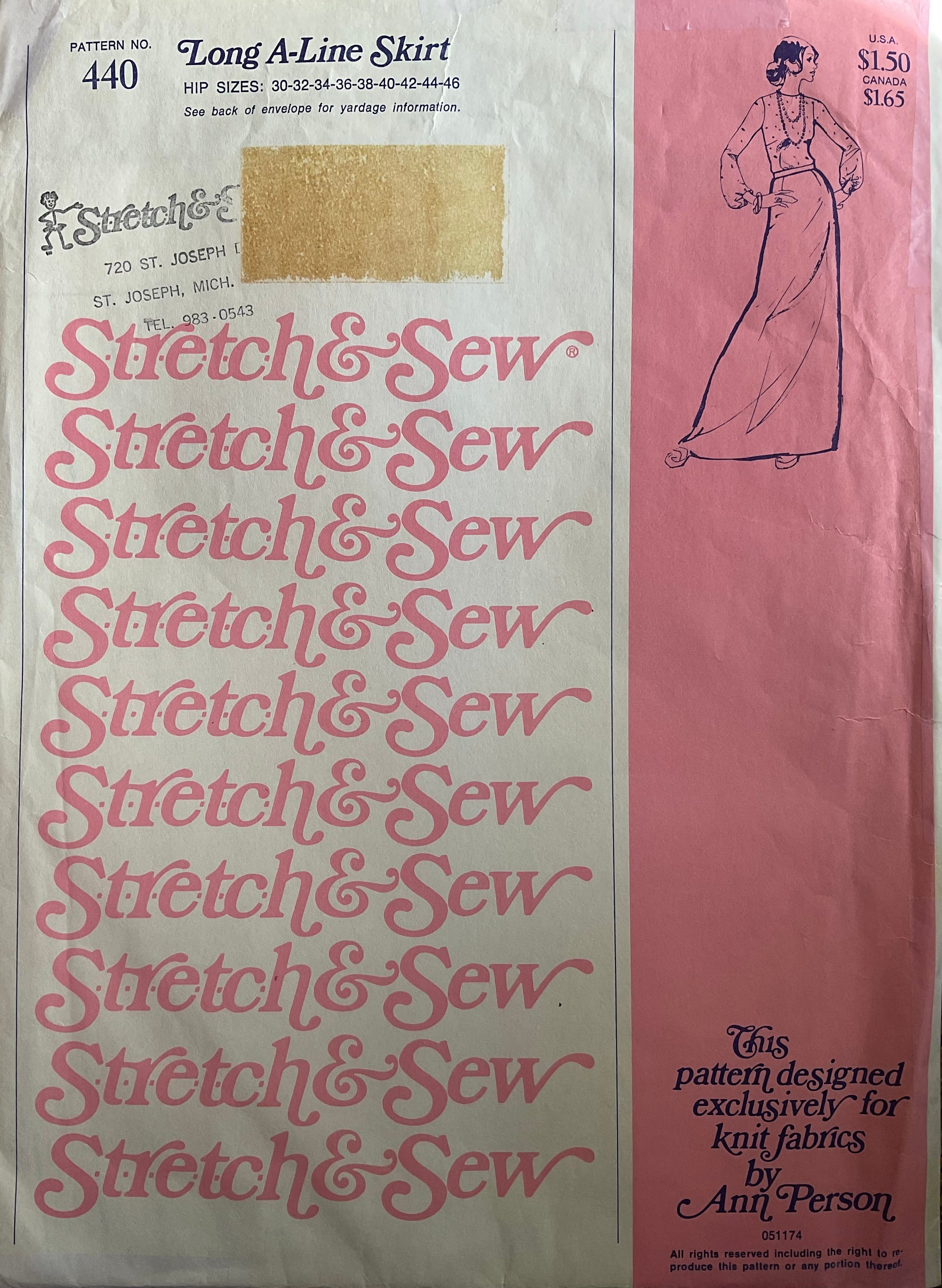Stretch & Sew 440 Sewing Pattern (Vintage) UNCUT