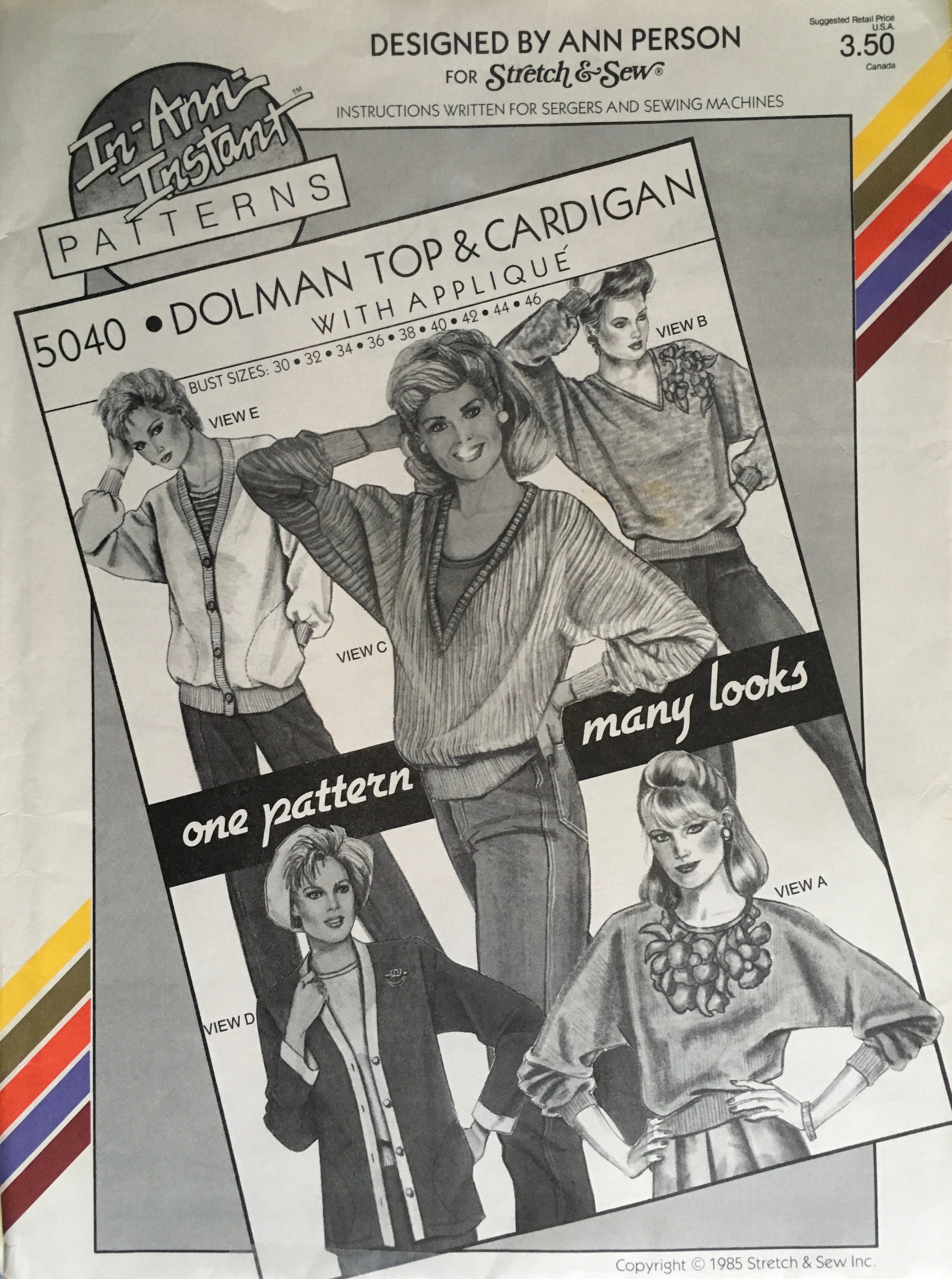 Stretch & Sew 5040 Sewing Pattern (Vintage) UNCUT