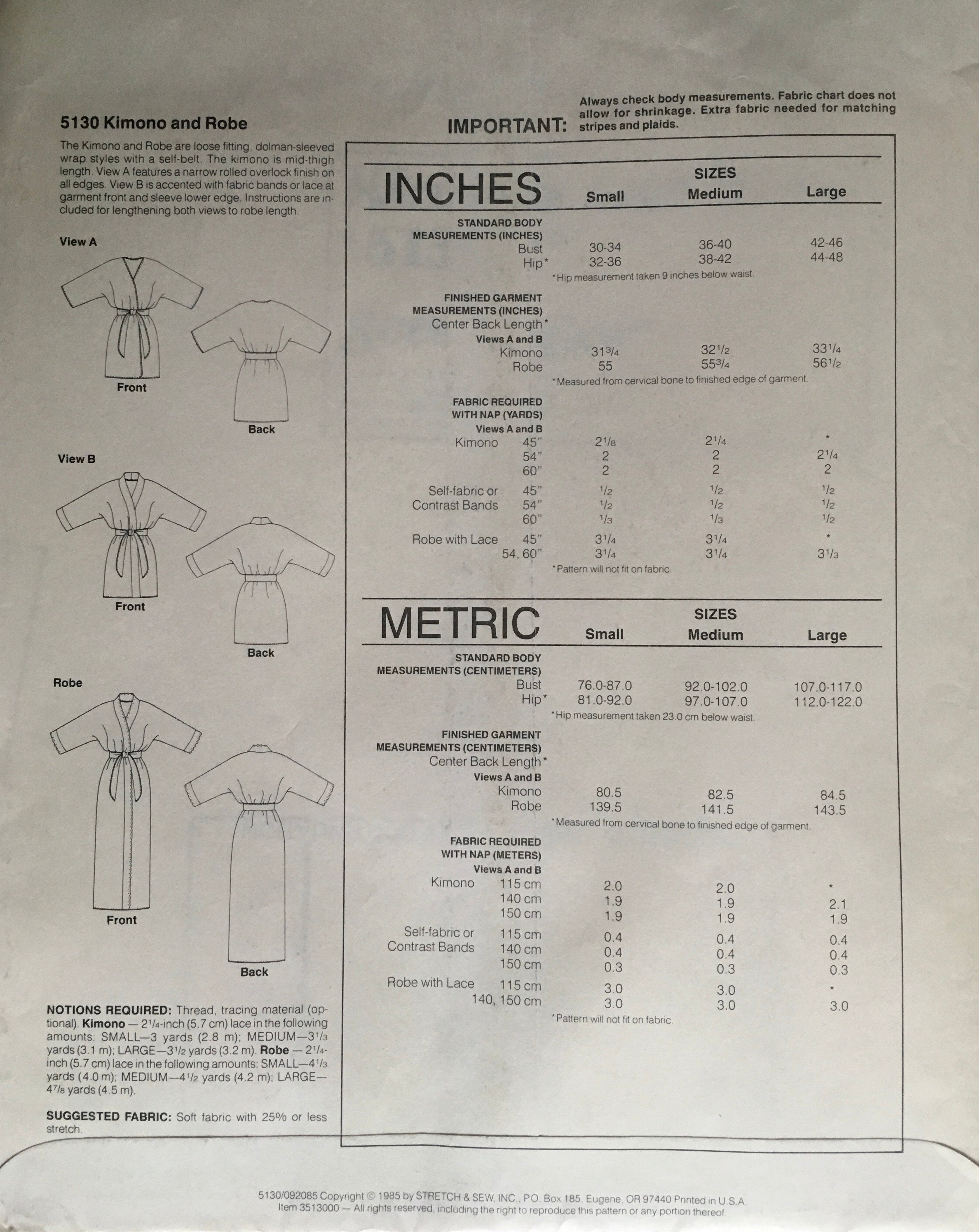 Stretch & Sew 5130 Sewing Pattern (Vintage) UNCUT