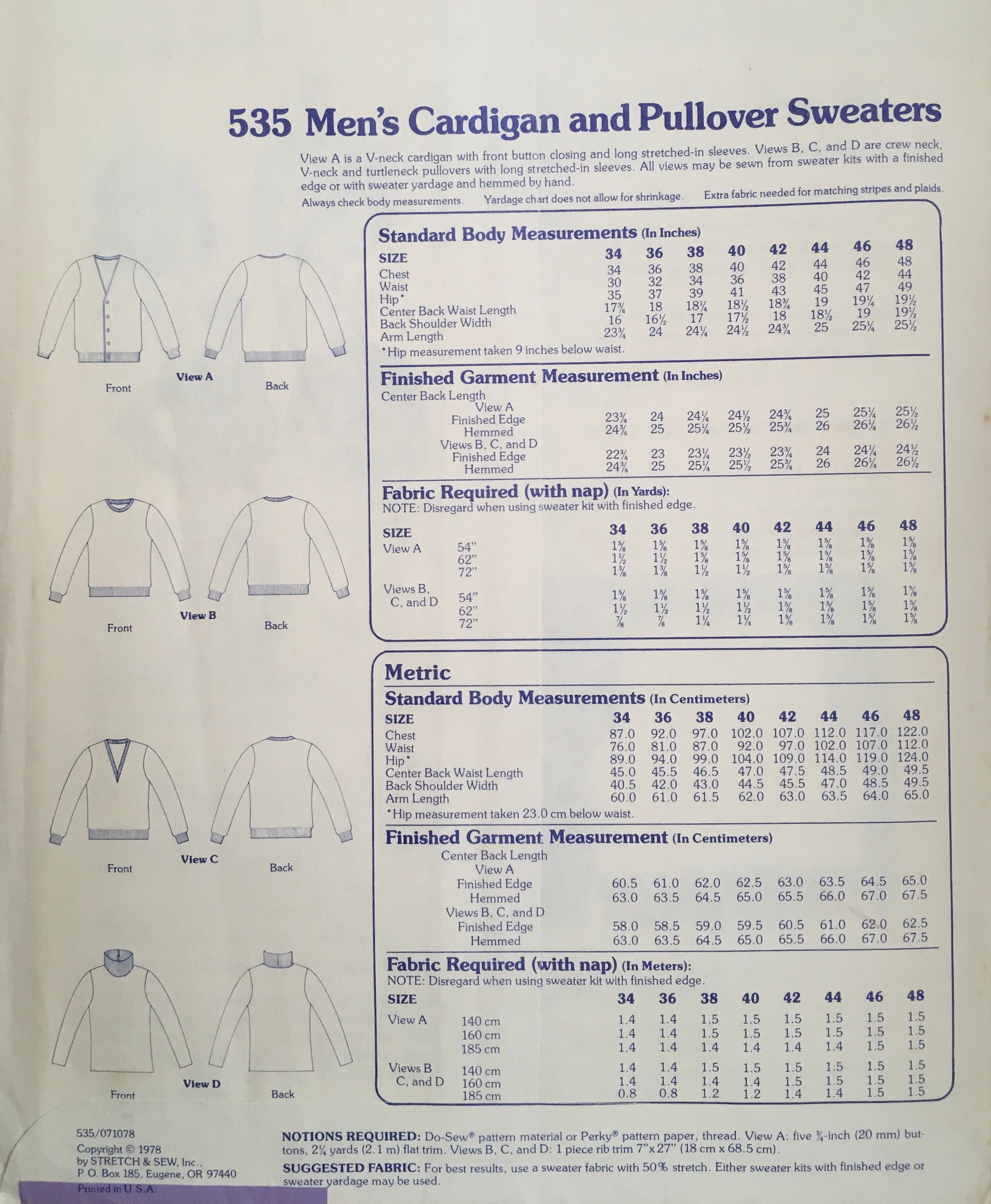 Stretch & Sew 535 Sewing Pattern (Vintage) UNCUT