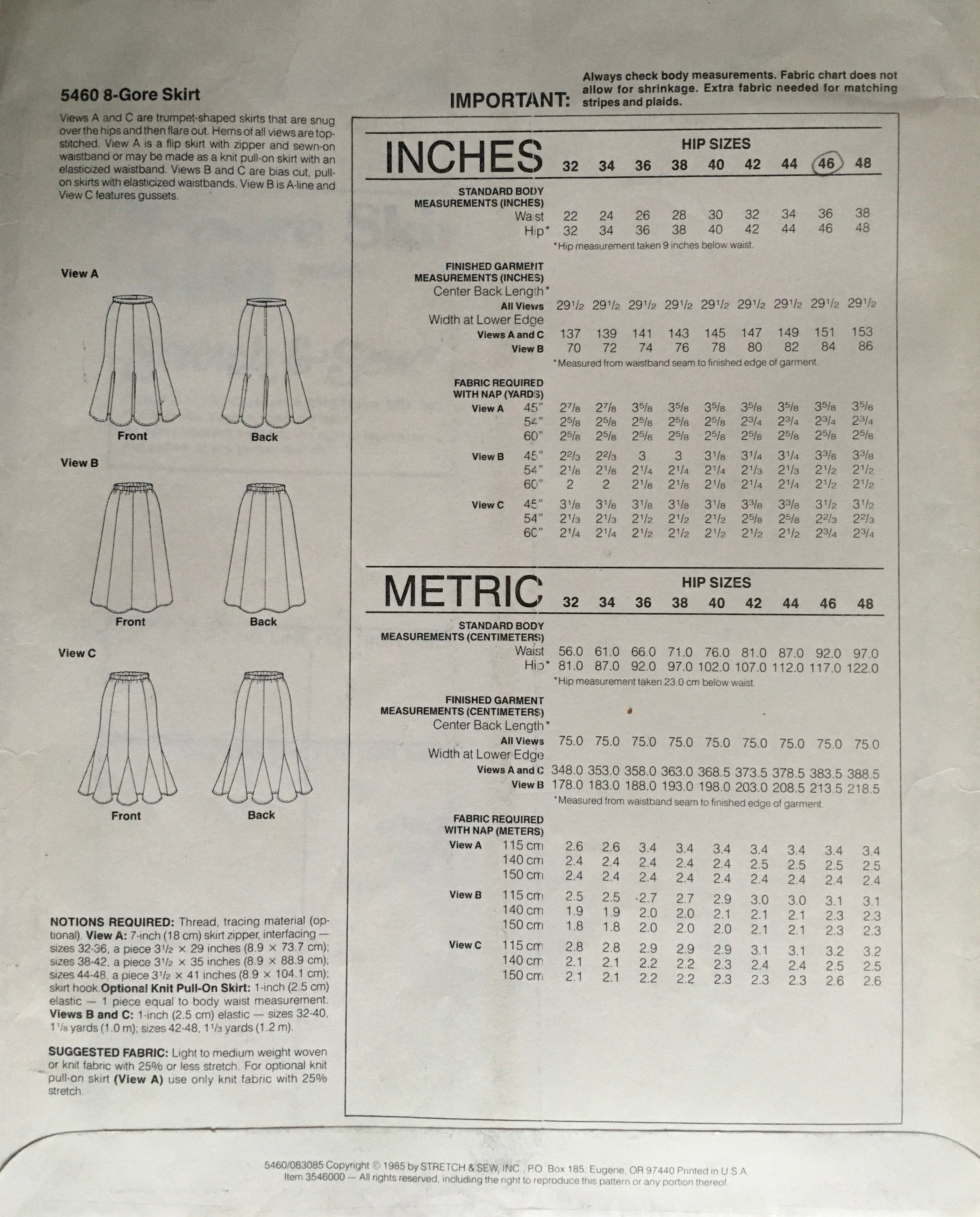 Stretch & Sew 5460 Sewing Pattern (Vintage) UNCUT