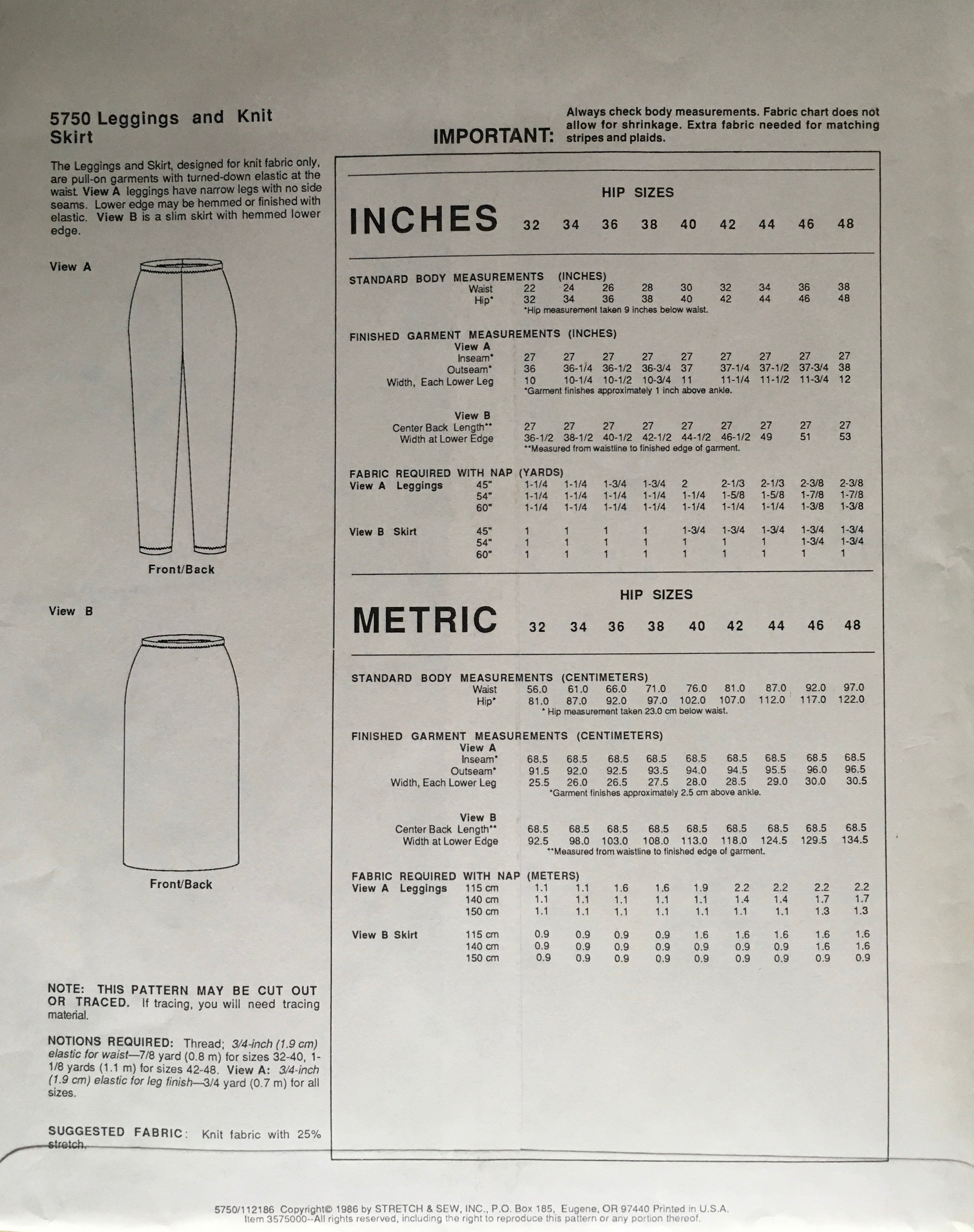 Stretch & Sew 5750 Sewing Pattern (Vintage) UNCUT/CUT