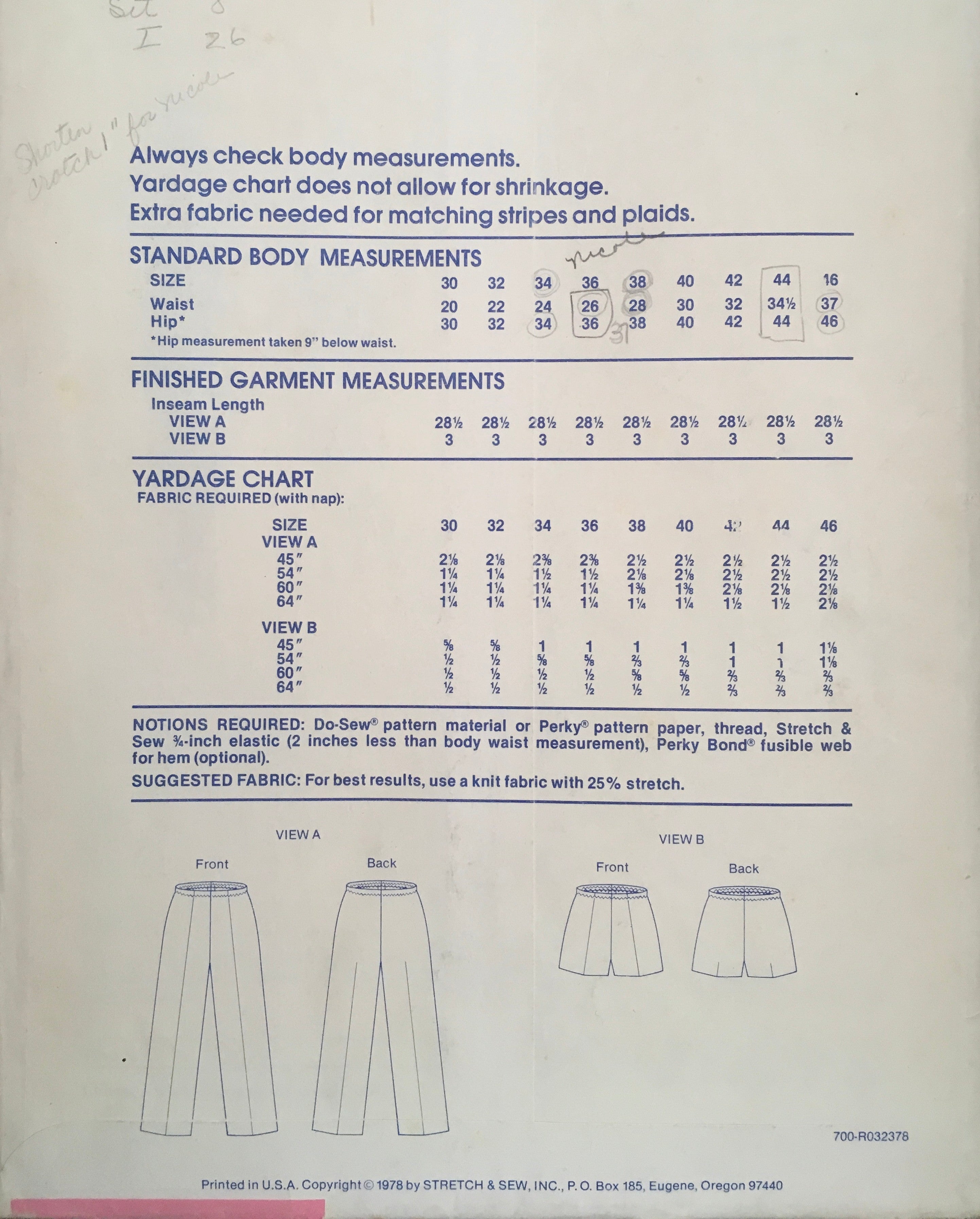 Stretch & Sew 700 Sewing Pattern (Vintage) UNCUT