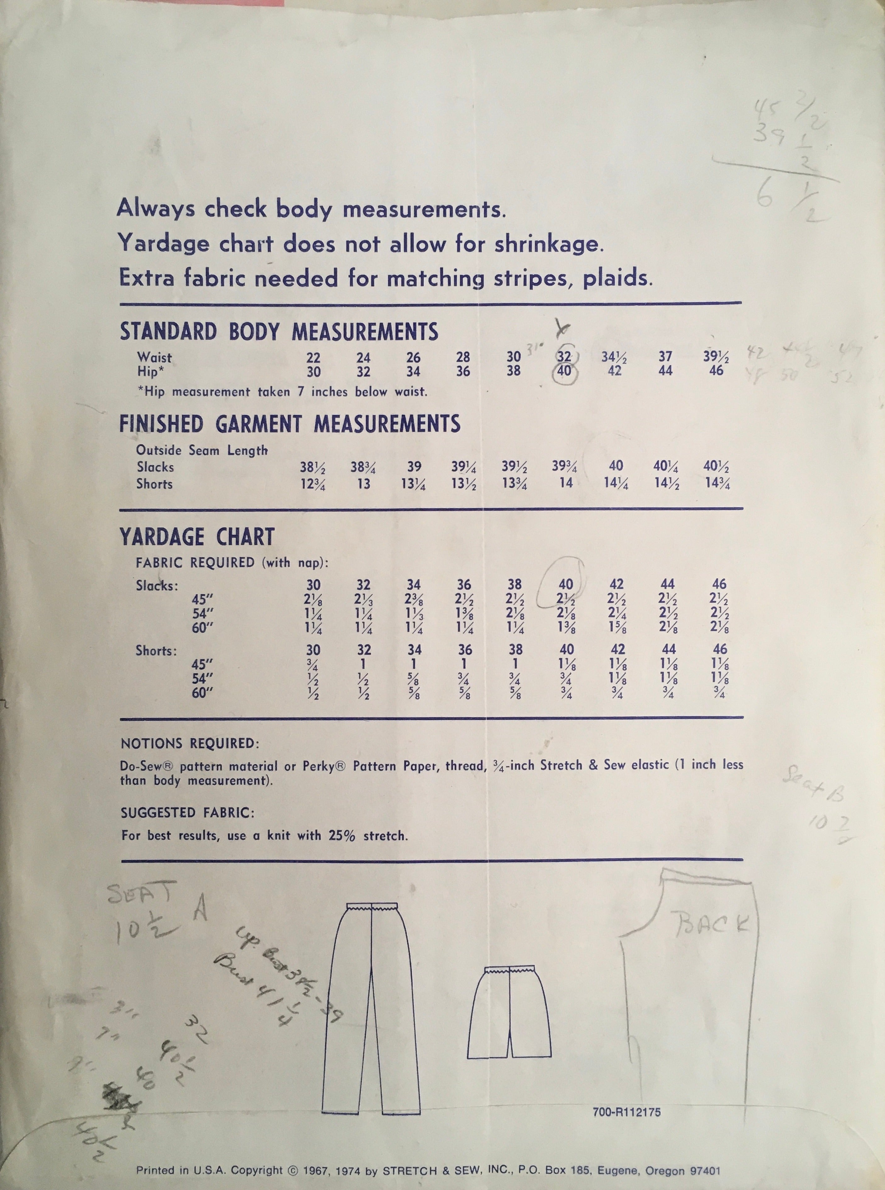 Stretch & Sew 700 Sewing Pattern (Vintage) UNCUT