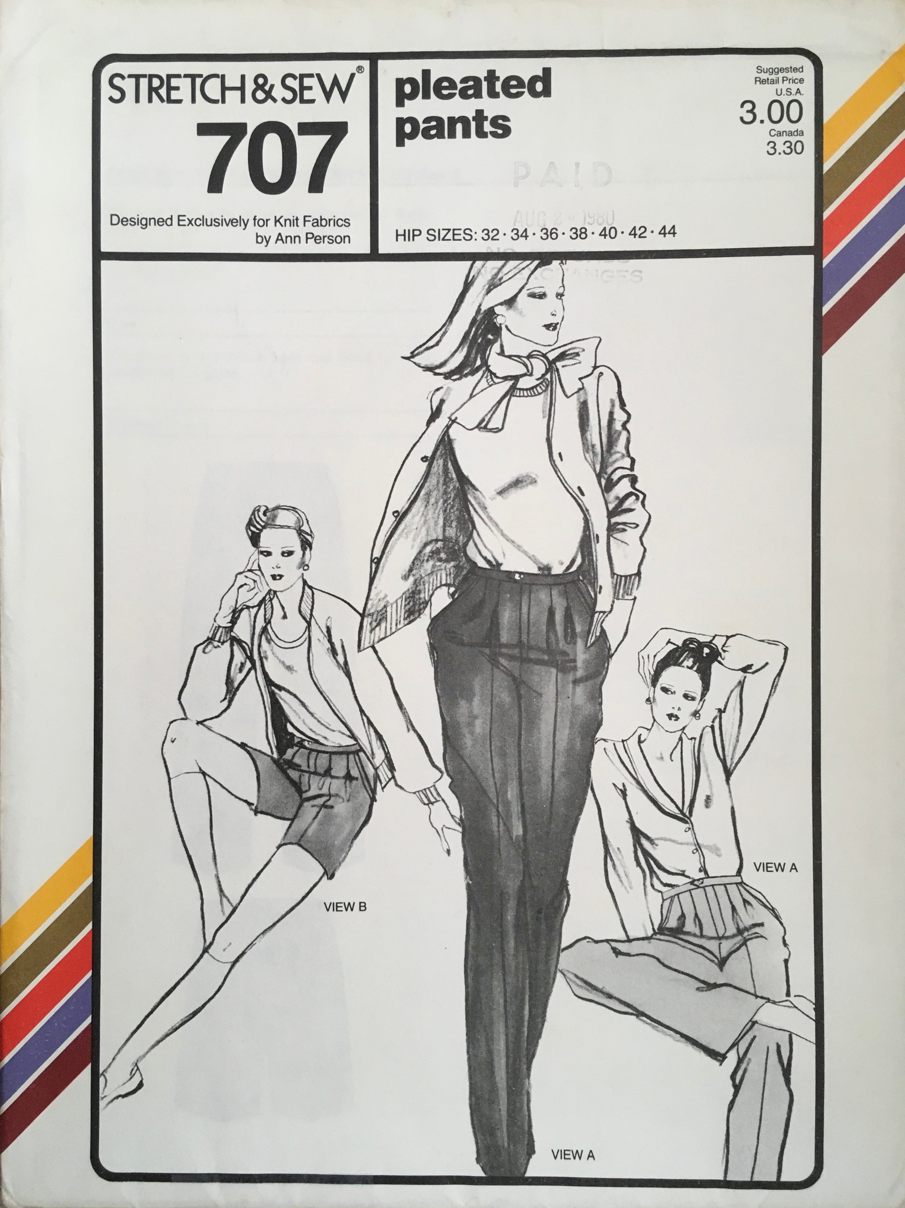 Stretch & Sew 707 Sewing Pattern (Vintage) UNCUT