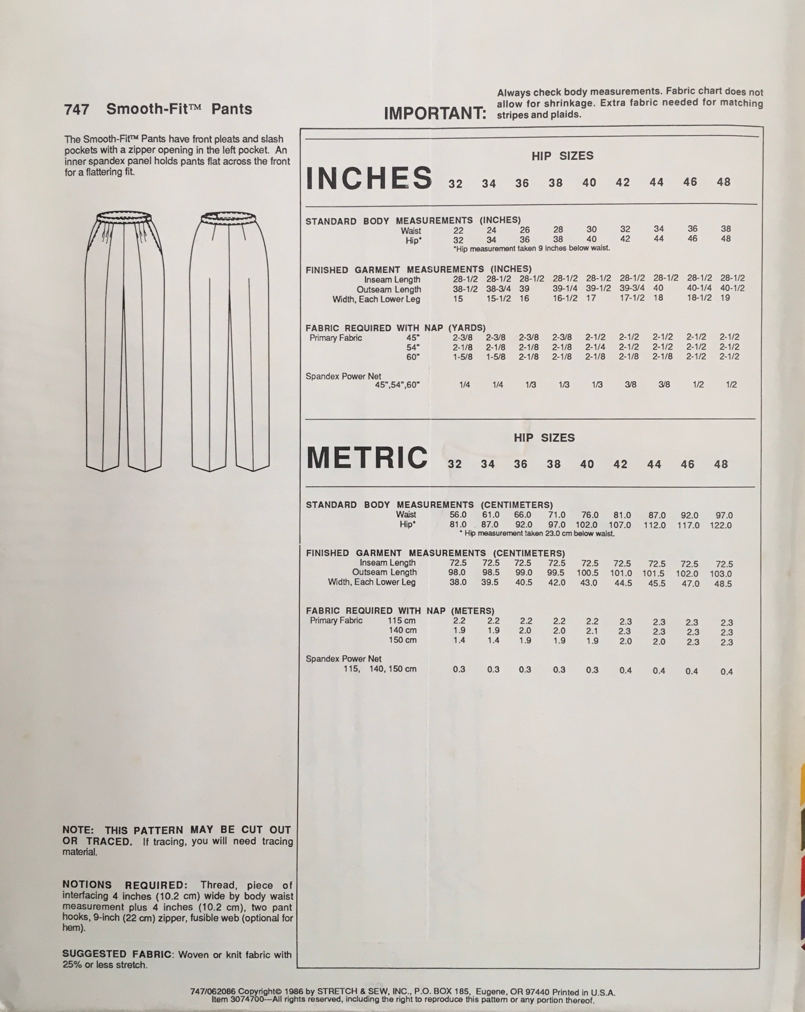 Stretch & Sew 747 Sewing Pattern (Vintage) UNCUT