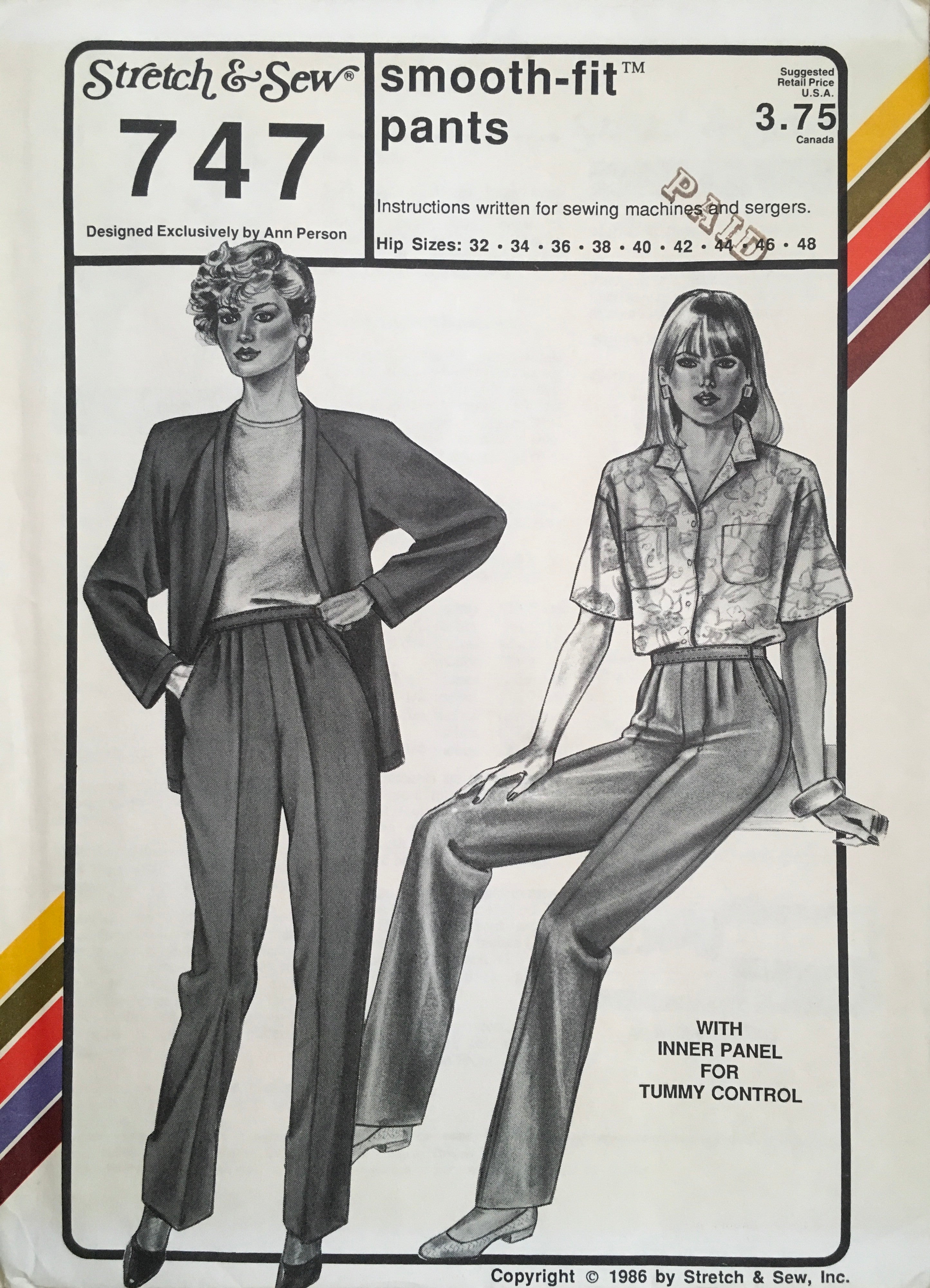 Stretch & Sew 747 Sewing Pattern (Vintage) UNCUT