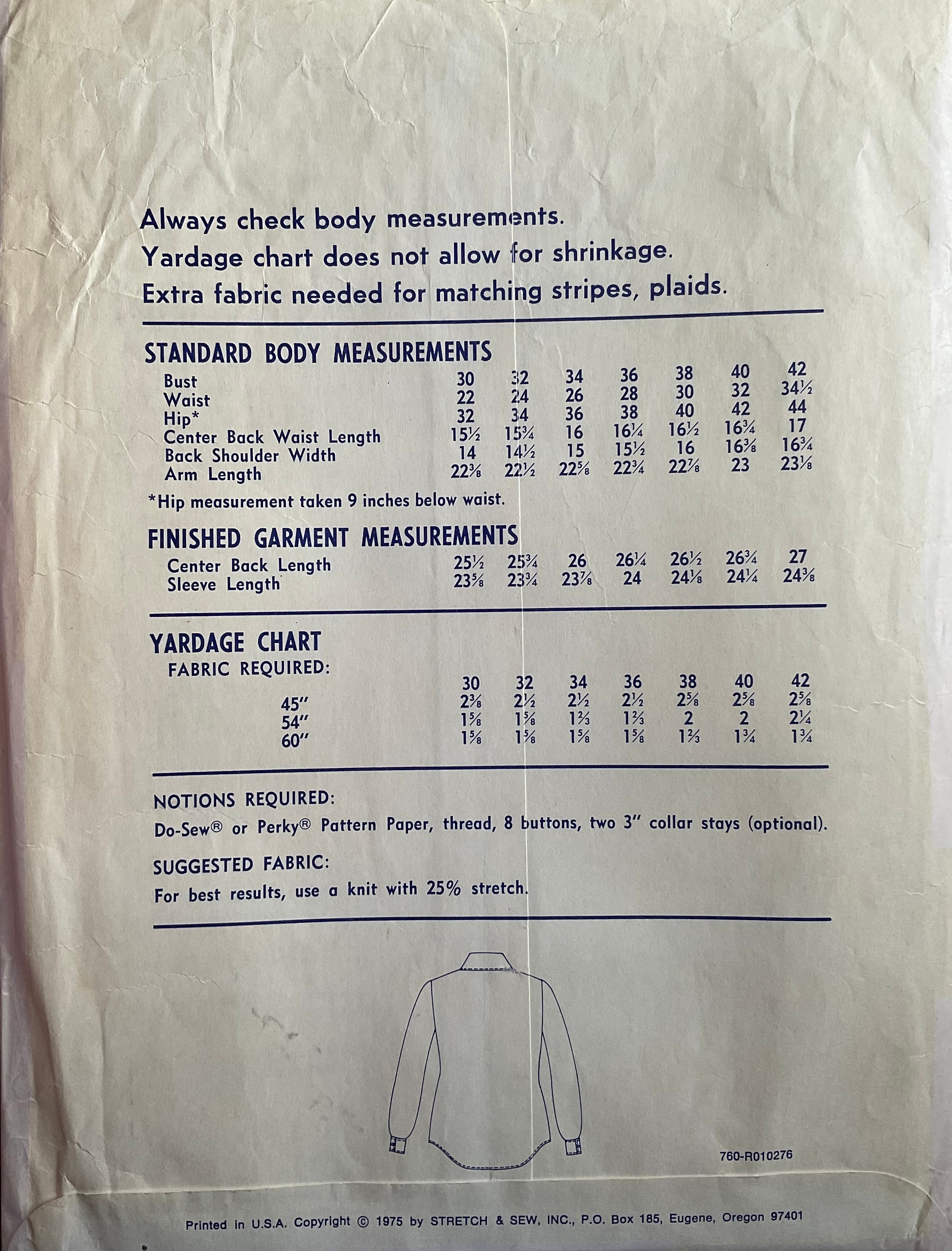 Stretch & Sew 760 Sewing Pattern (Vintage) UNCUT