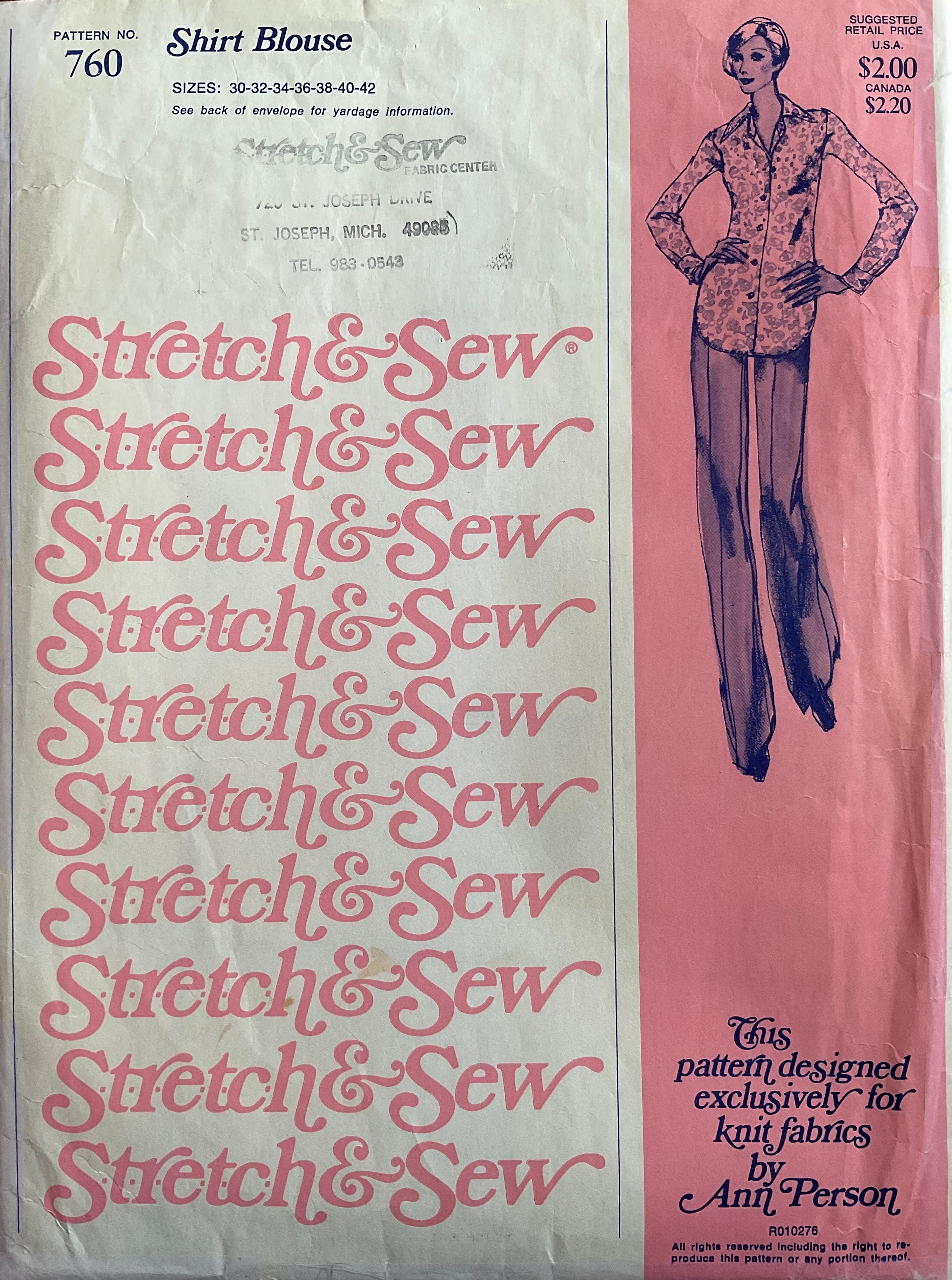 Stretch & Sew 760 Sewing Pattern (Vintage) UNCUT
