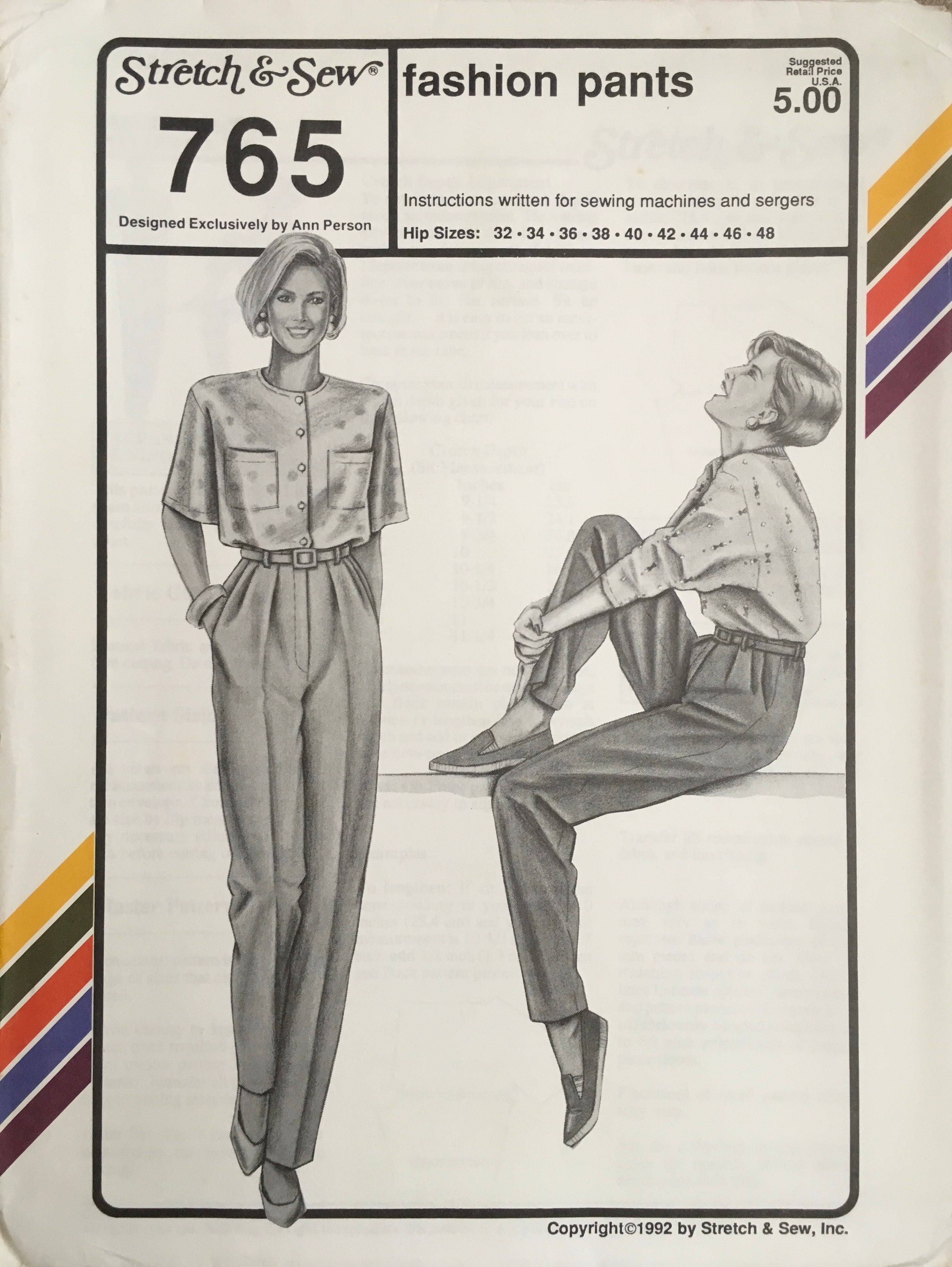 Stretch & Sew 765 Sewing Pattern (Vintage) UNCUT
