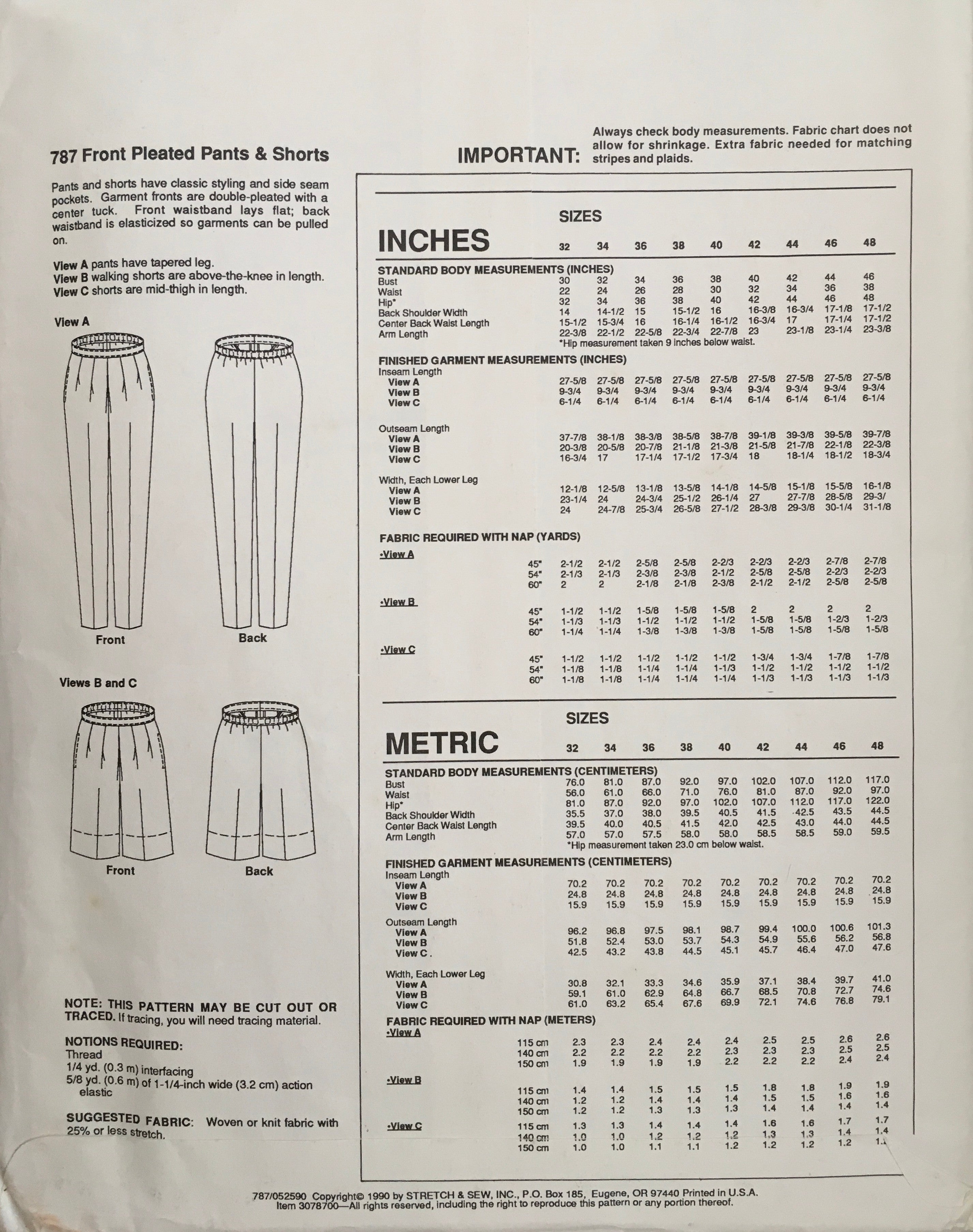 Stretch & Sew 787 Sewing Pattern (Vintage) UNCUT
