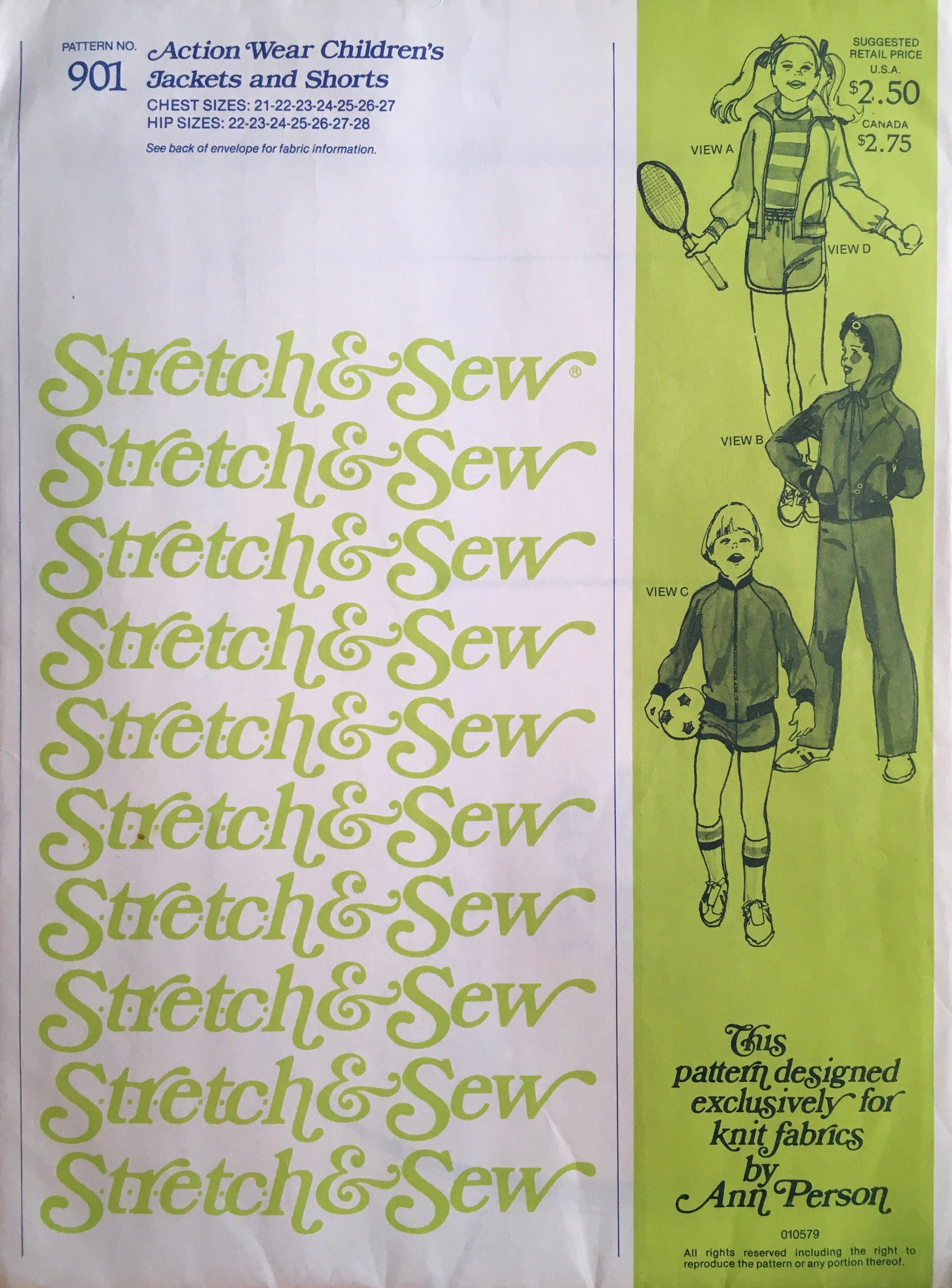 Stretch & Sew 901 Sewing Pattern (Vintage) UNCUT