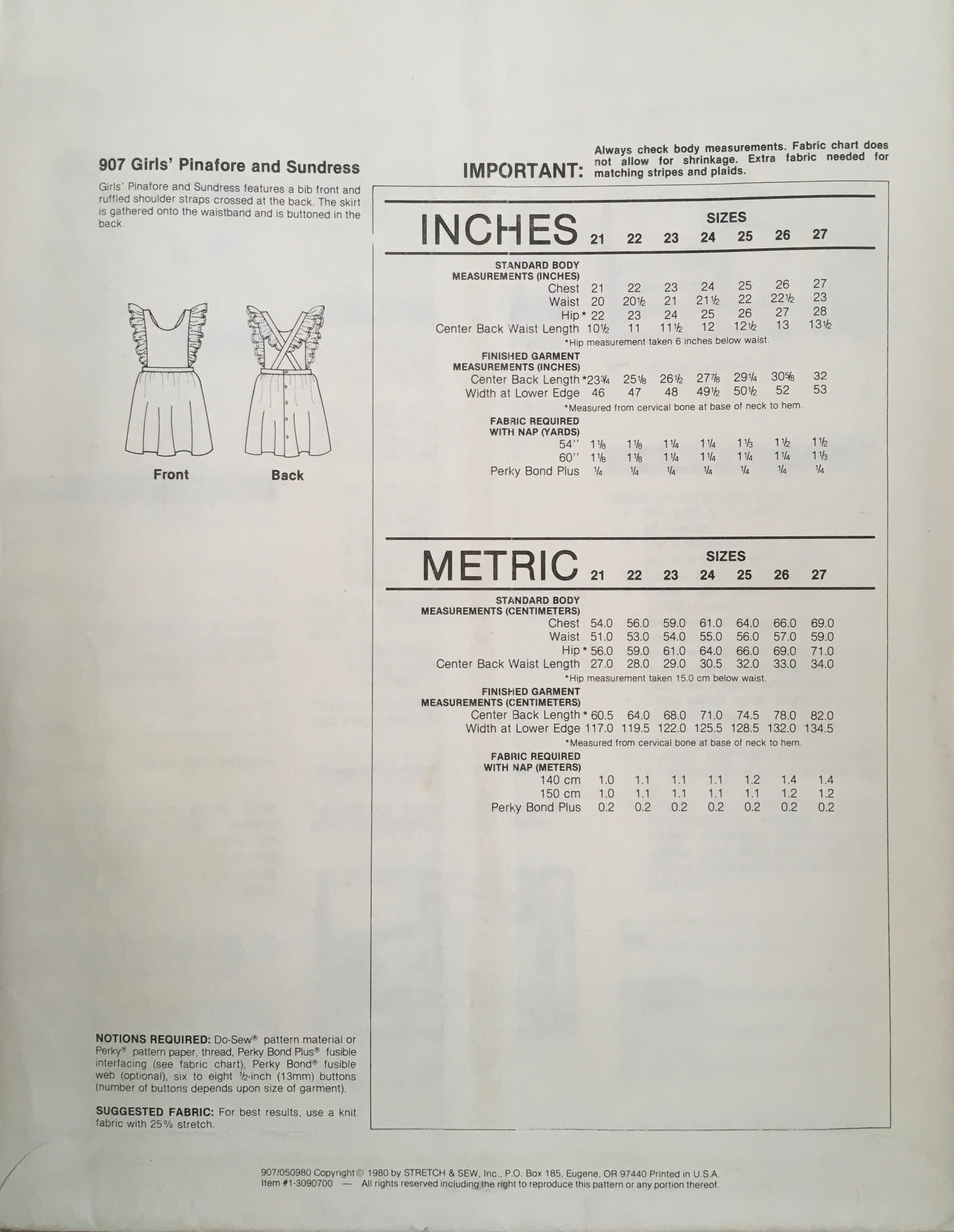 Stretch & Sew 907 Sewing Pattern (Vintage) UNCUT