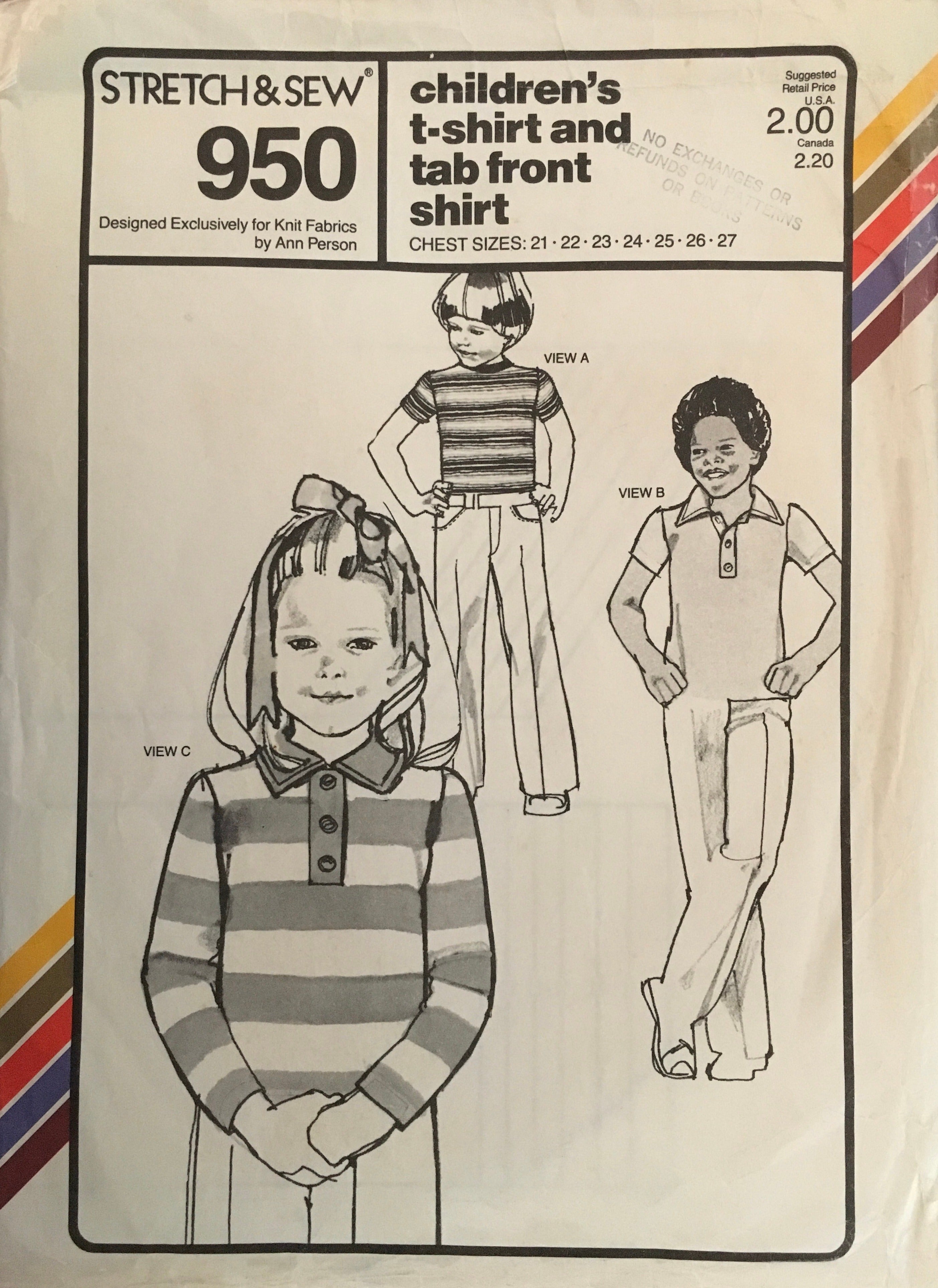Stretch & Sew 950 Sewing Pattern (Vintage) UNCUT