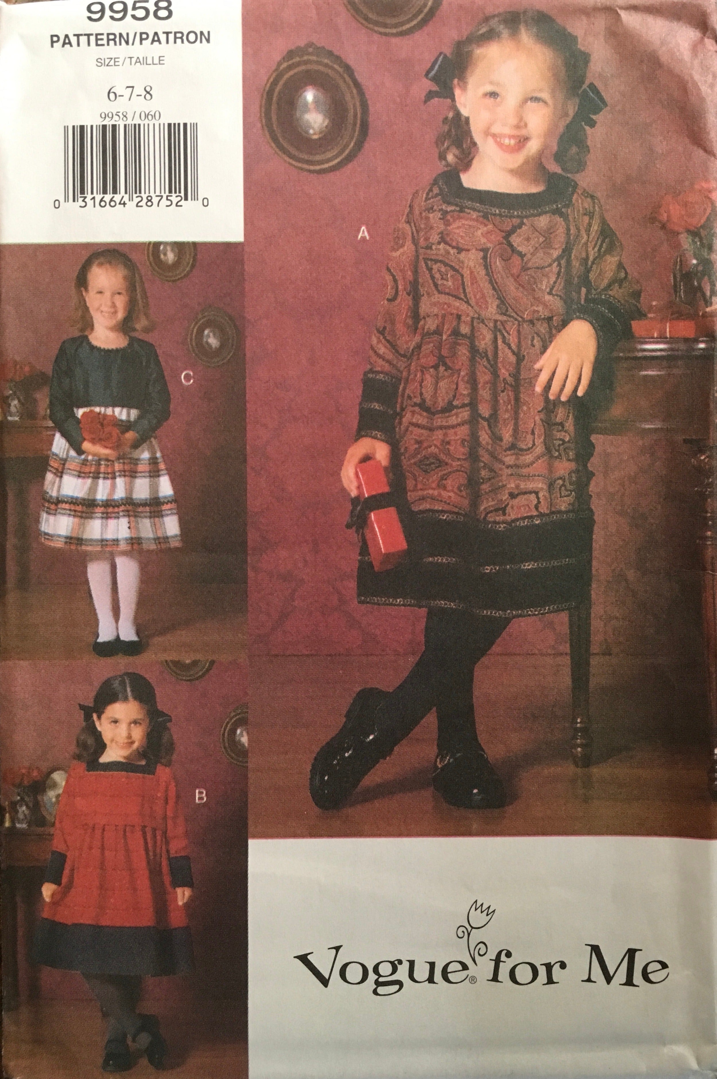 Vogue 9958 Sewing Pattern (Vintage) UNCUT