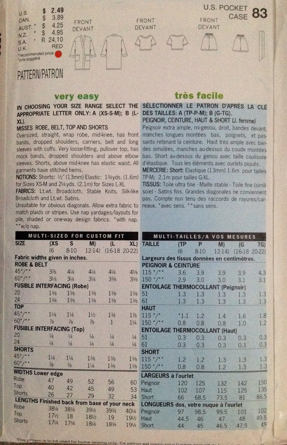 See & Sew 6687 Sewing Pattern (Vintage) UNCUT
