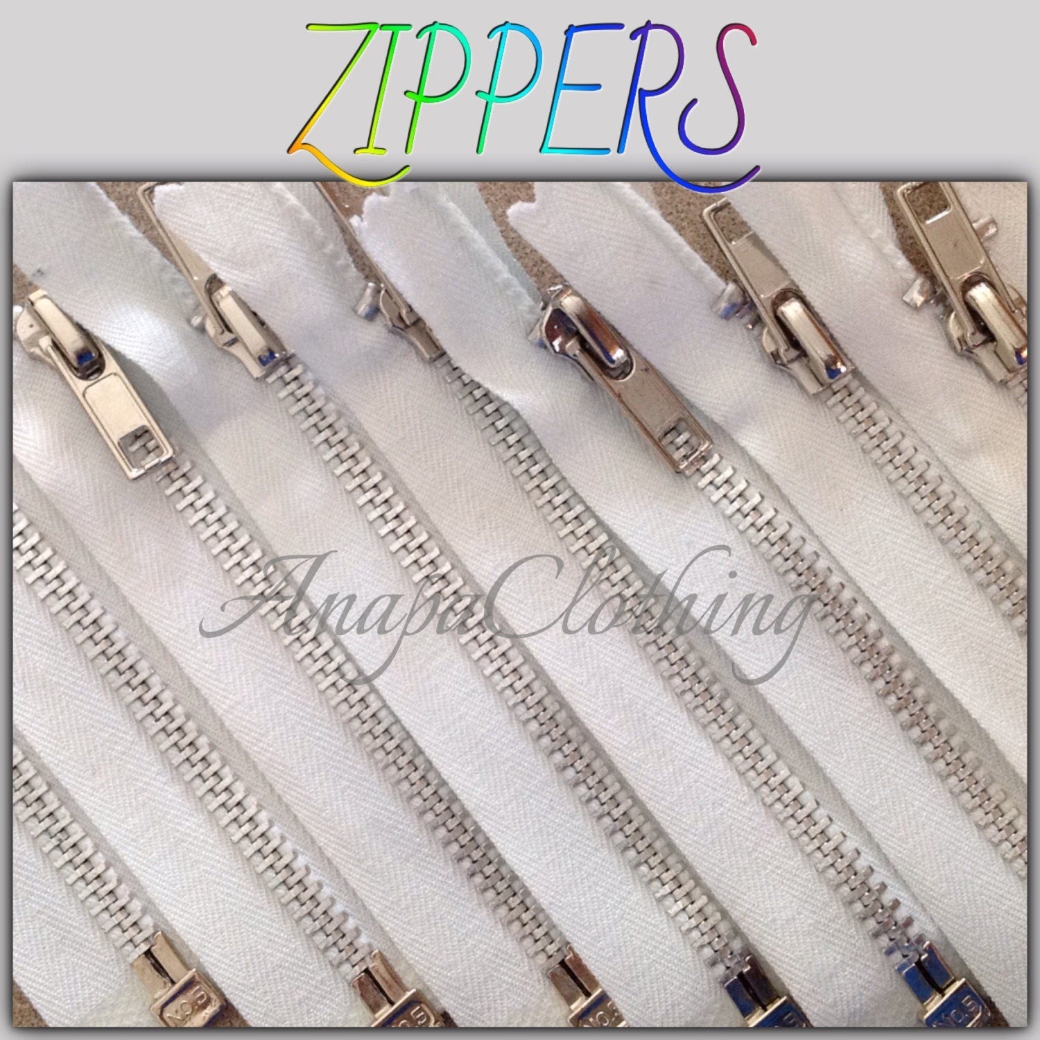 5" (12,7 cm) Aluminum Separating Zippers
