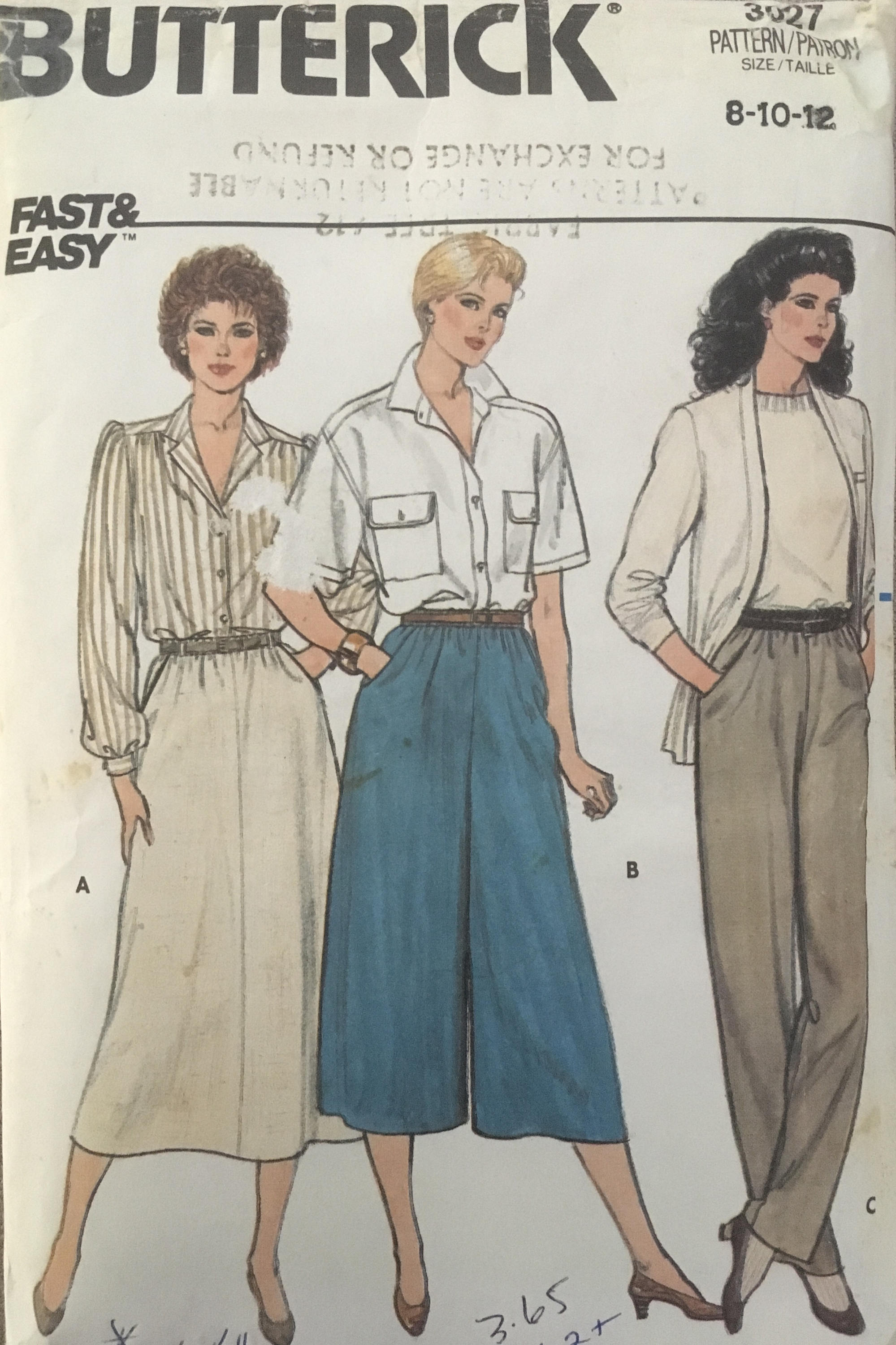 Butterick 3027 Sewing Pattern (Vintage) CUT