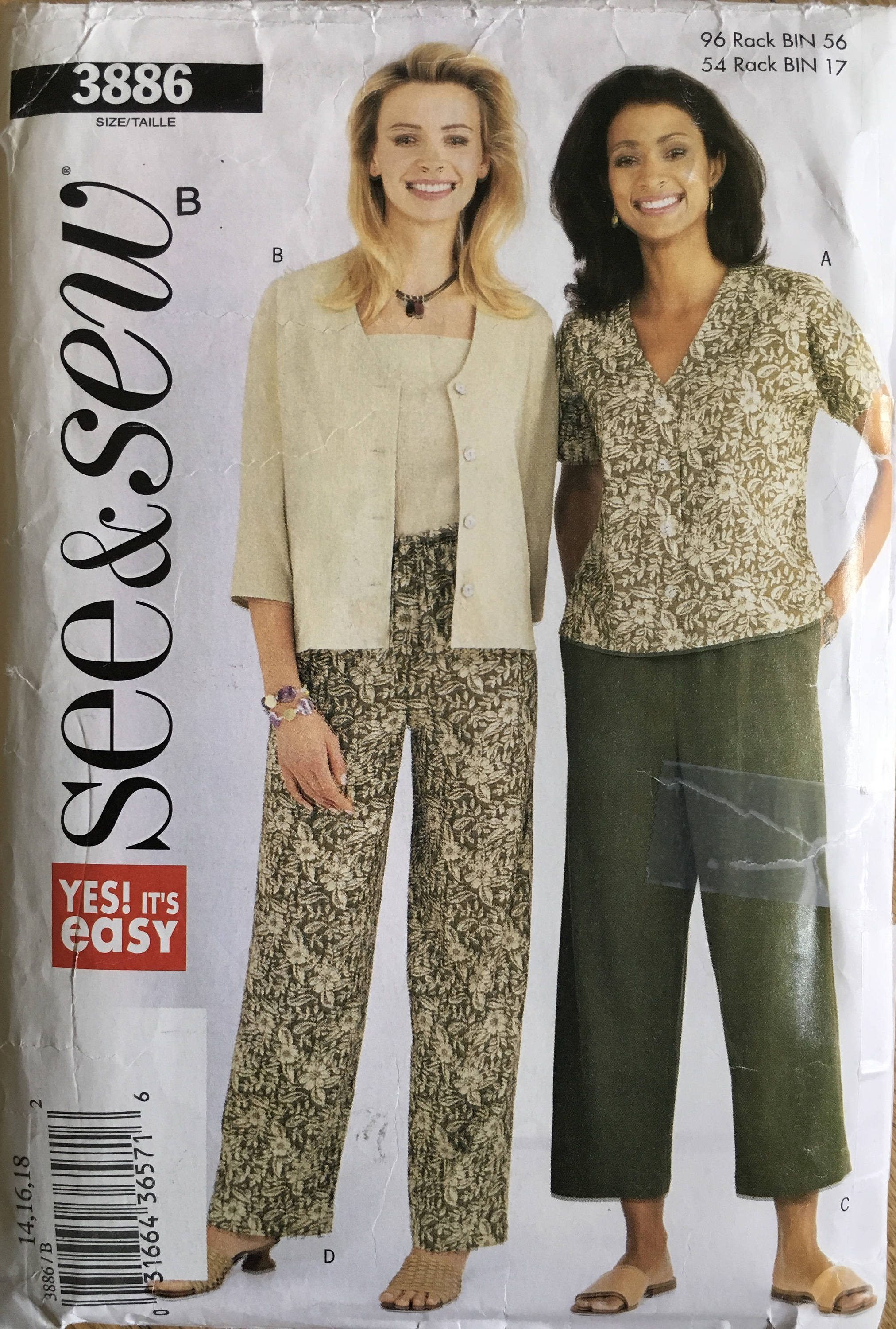 See & Sew 3886 Sewing Pattern (Vintage) CUT