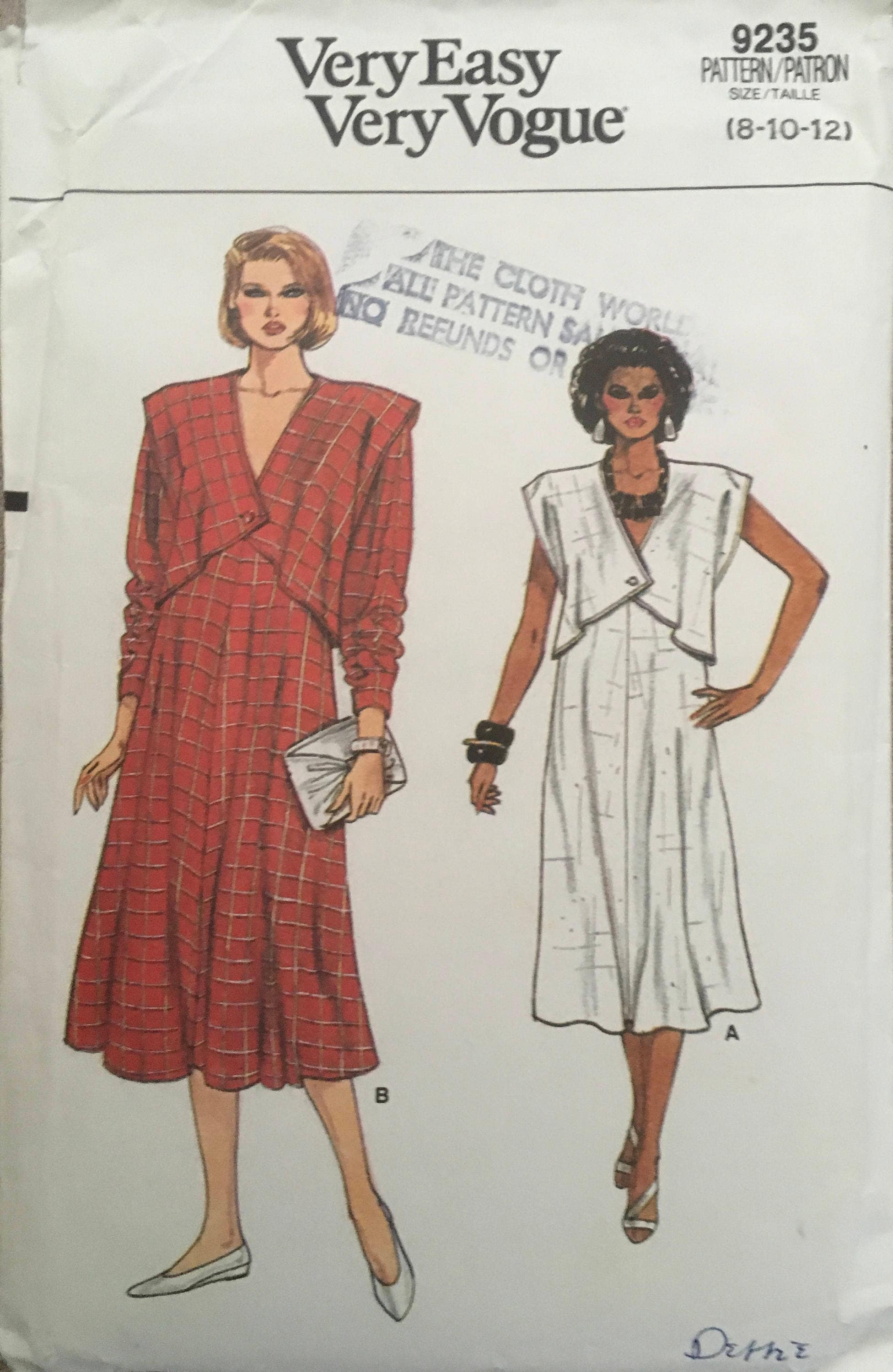 Vogue 9235 Sewing Pattern (Vintage) CUT