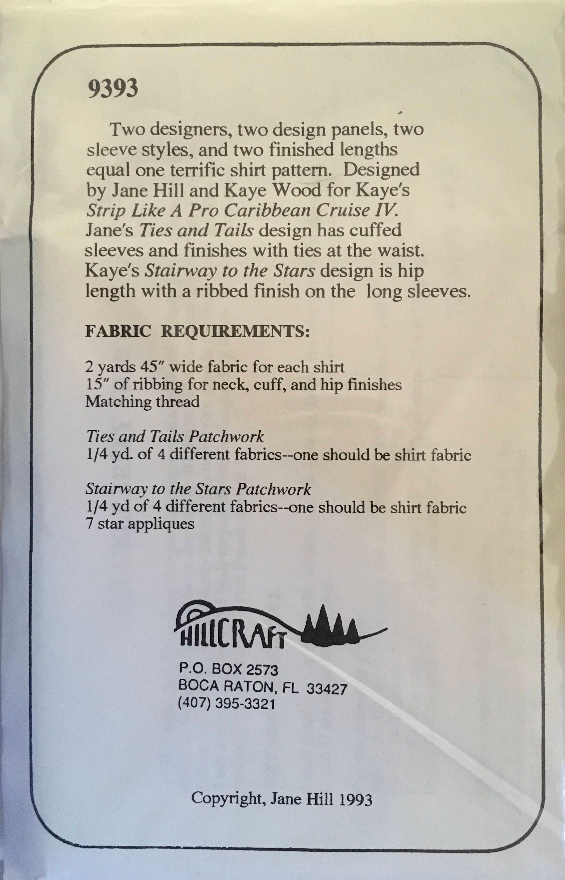 The Celebrity Shirt Sewing Pattern (Vintage) UNCUT