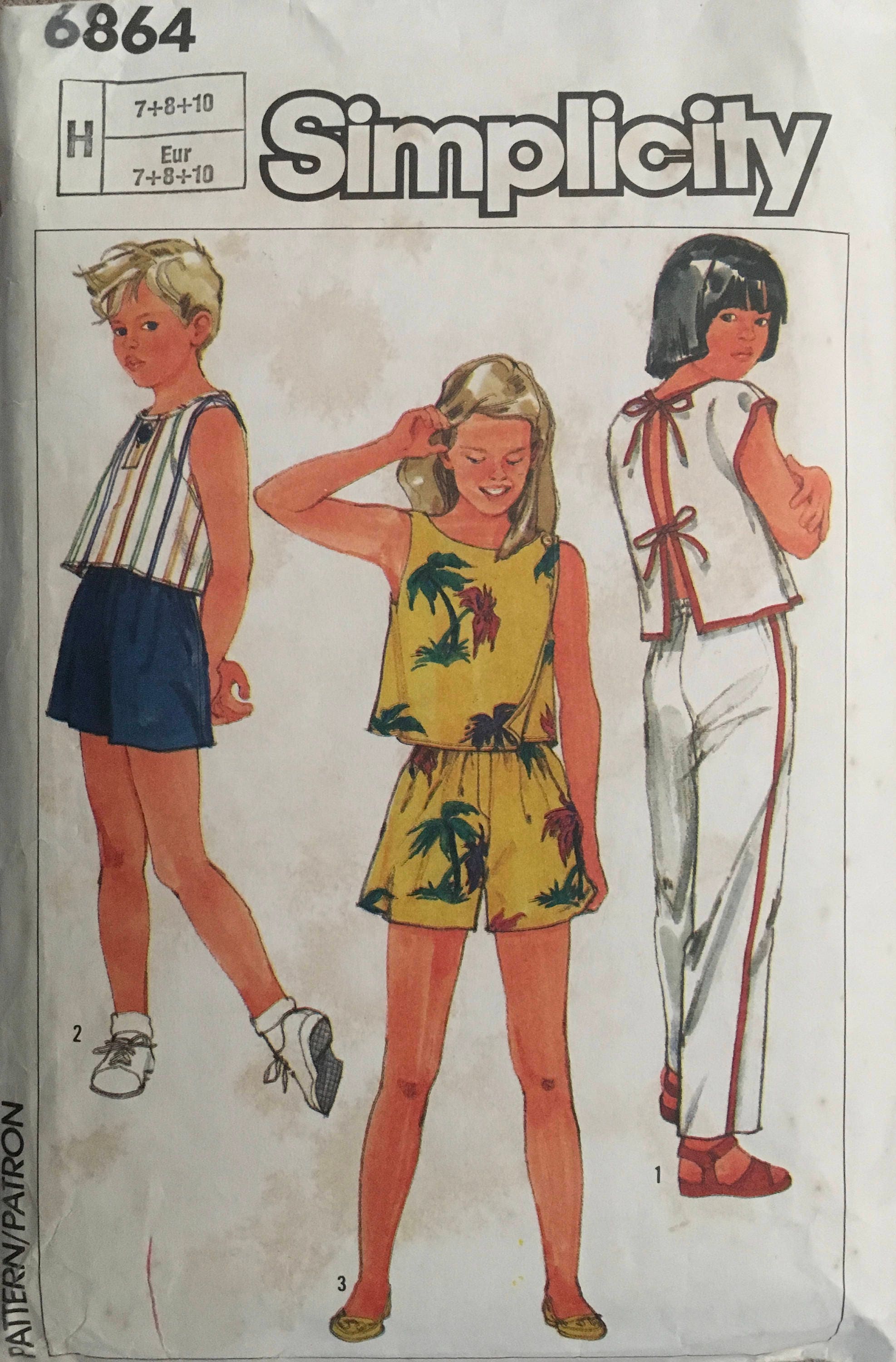Simplicity 6864 Sewing Pattern (Vintage) CUT
