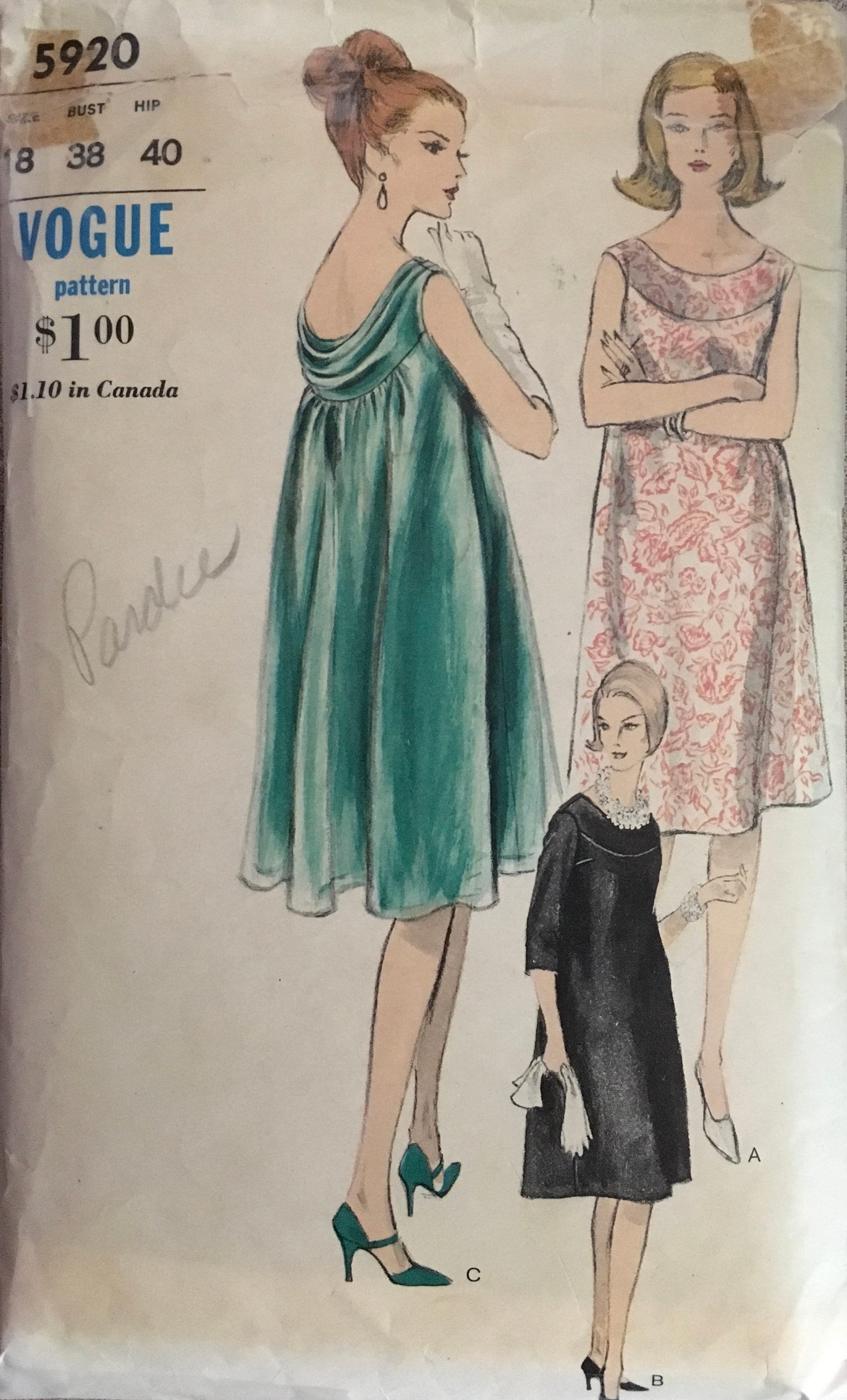 Vogue 5920 Sewing Pattern (Vintage) CUT