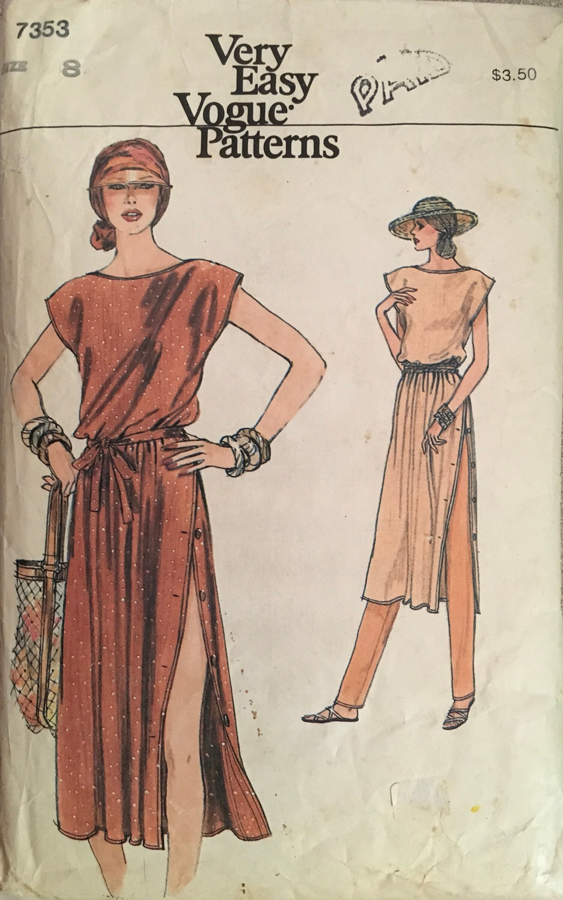 Vogue 7353 Sewing Pattern (Vintage) CUT