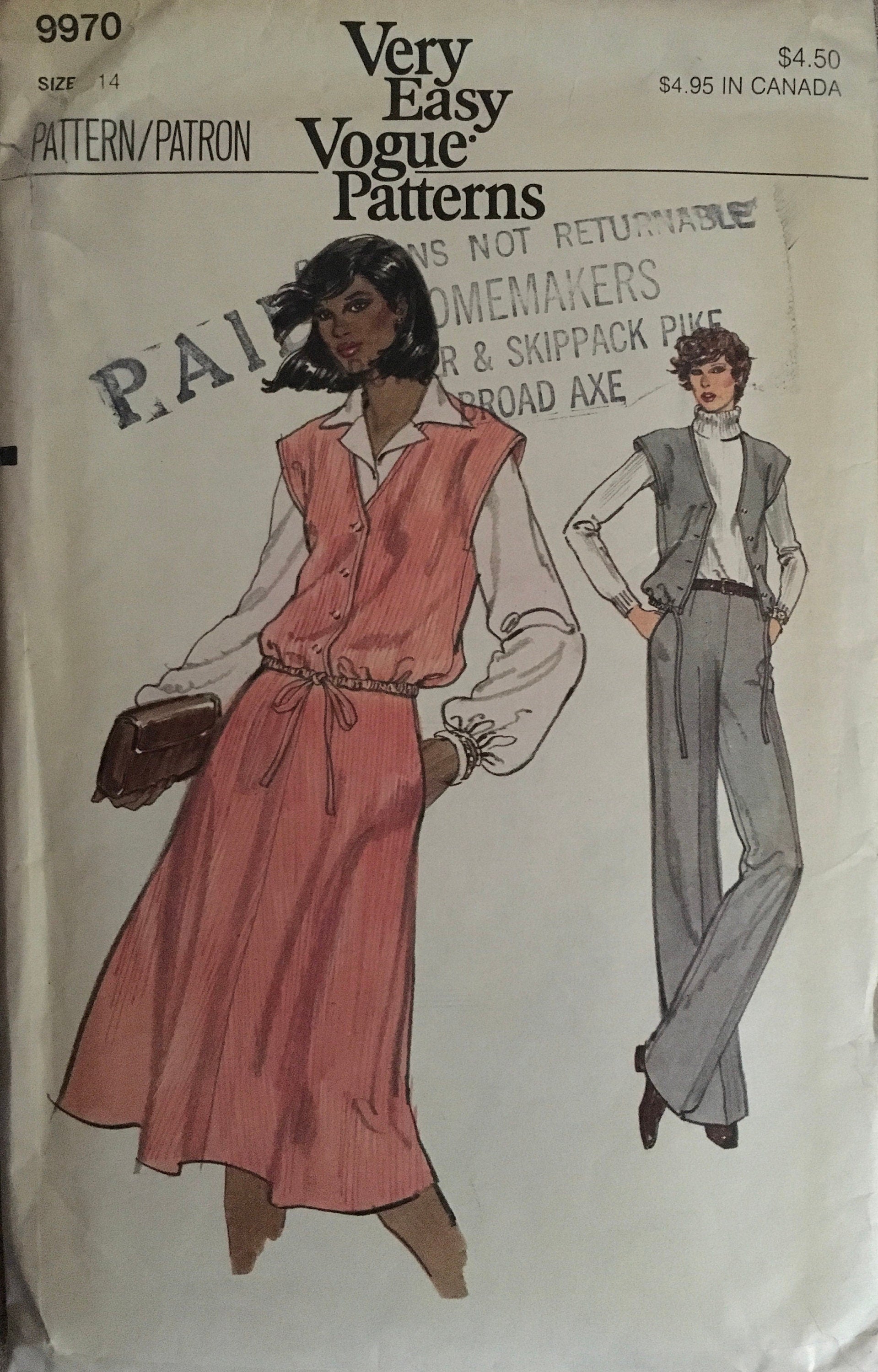Vogue 9970 Sewing Pattern (Vintage) UNCUT