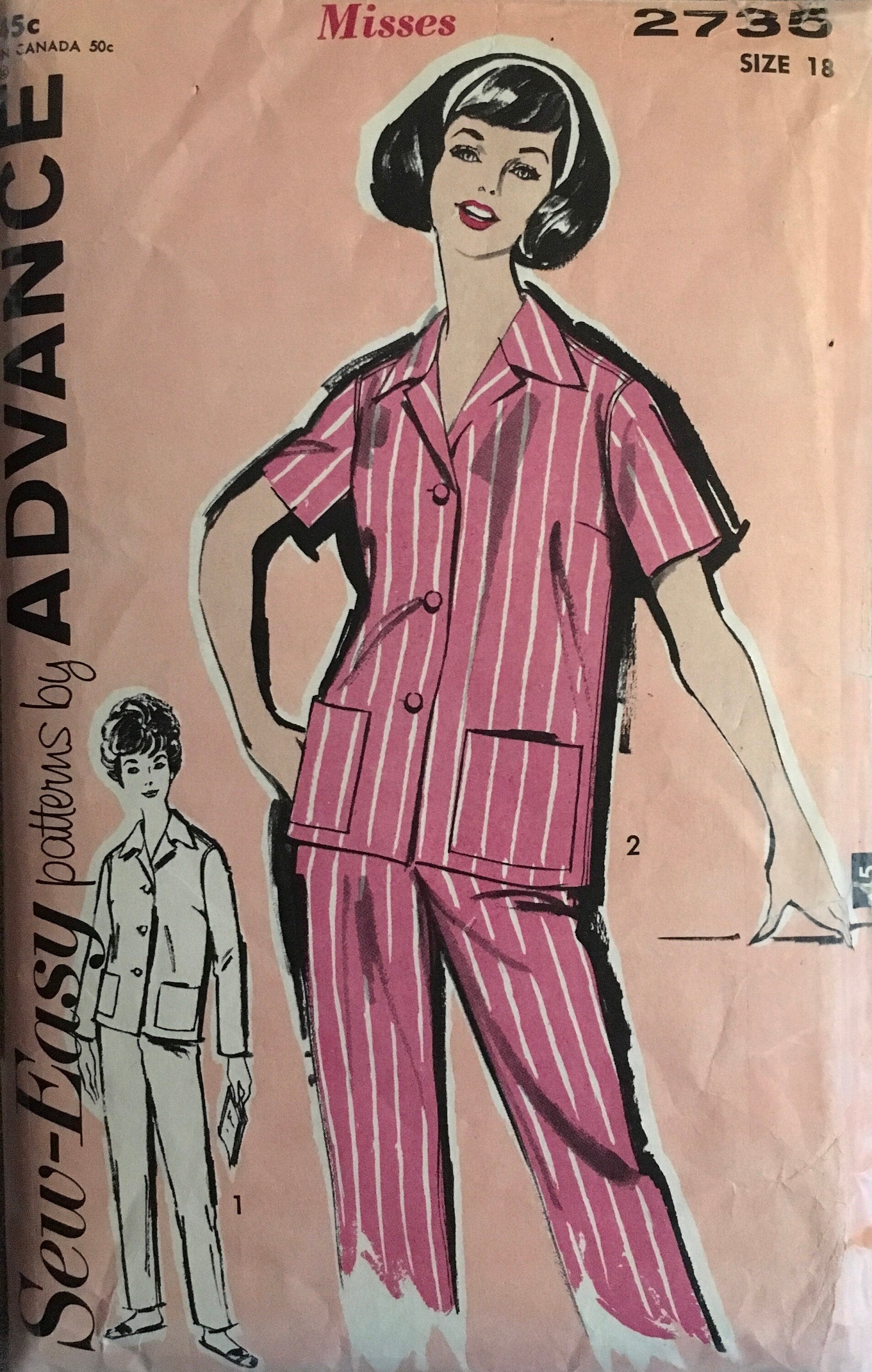 Advance 2735 Sewing Pattern (Vintage) CUT