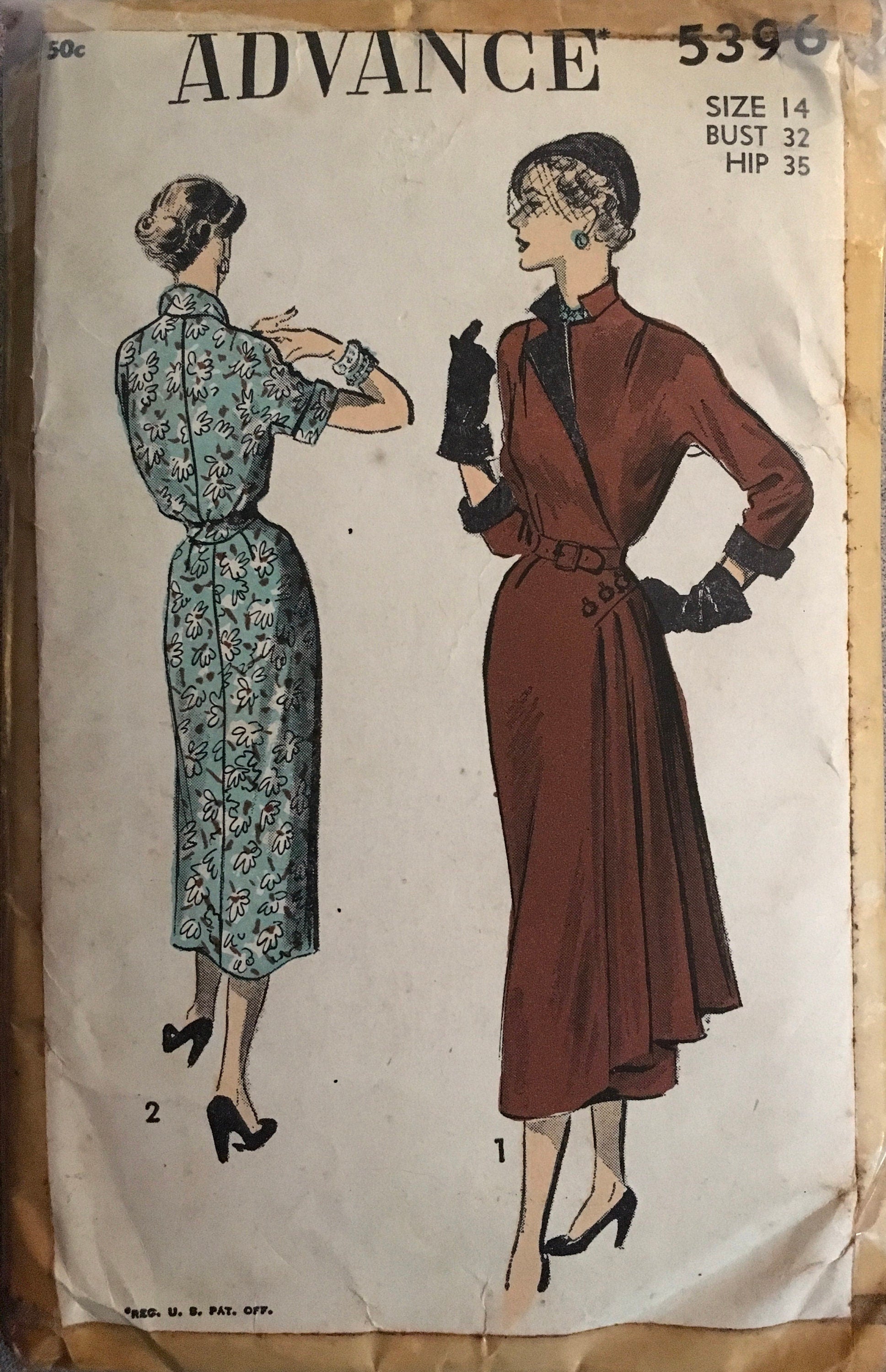 Advance 5396 Sewing Pattern (Vintage) CUT