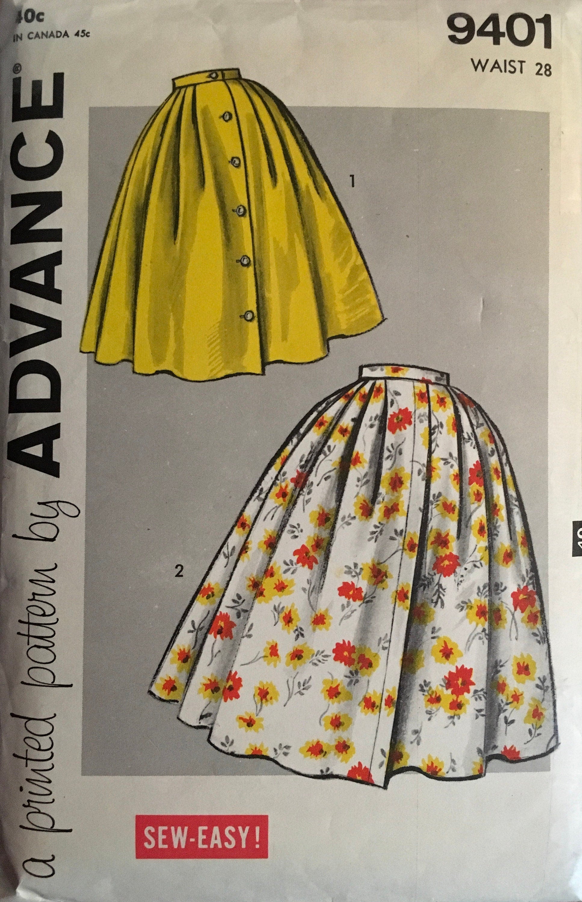 Advance 9401 Sewing Pattern (Vintage) UNCUT