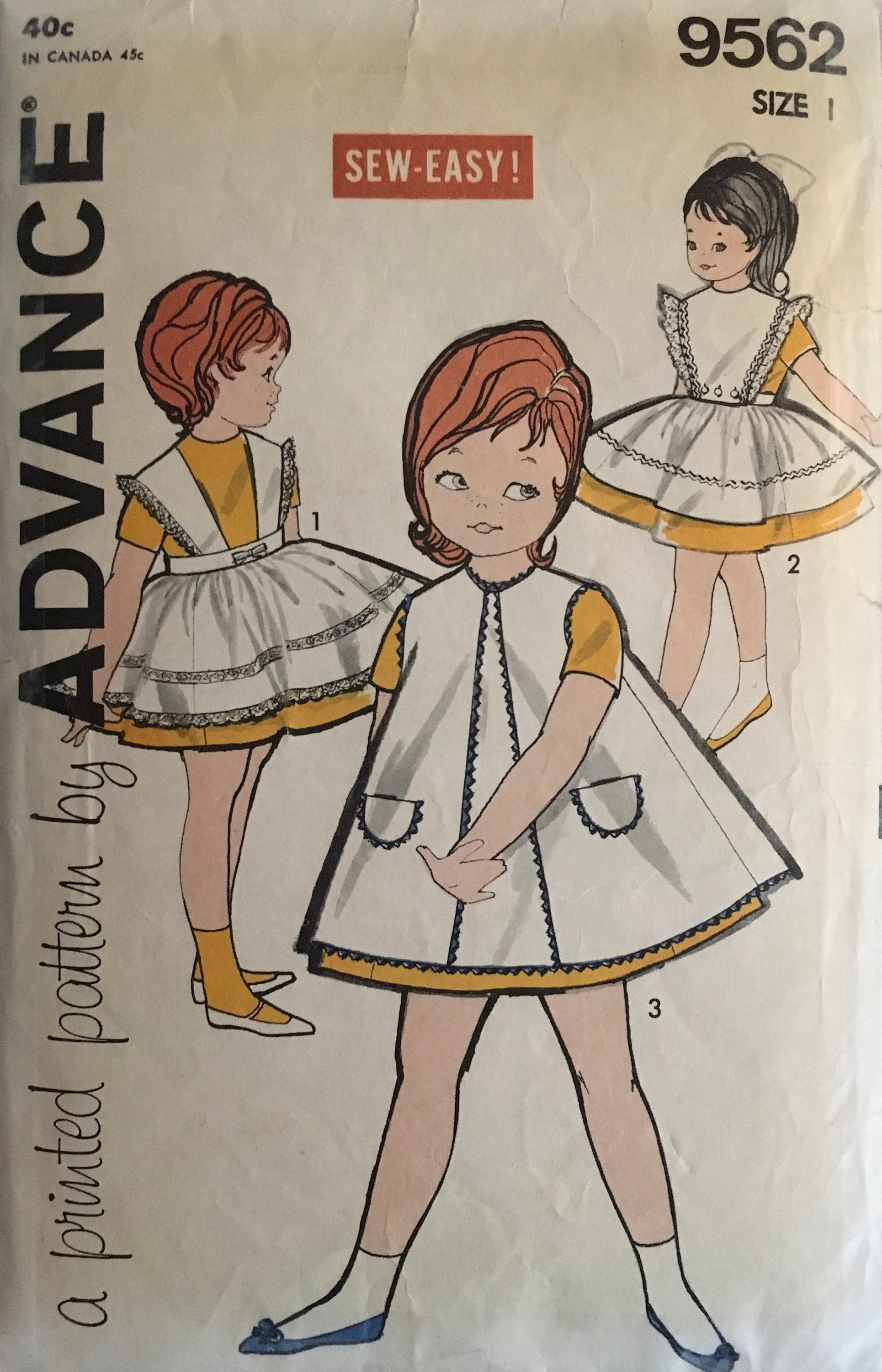 Advance 9562 Sewing Pattern (Vintage) UNCUT/CUT
